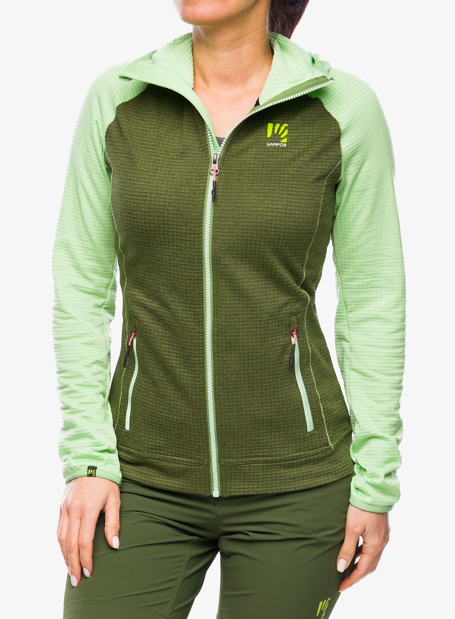 Кофта на блискавці жіноча Karpos Ambrizzola Full-Zip Hoodie - arcadian/cedar green