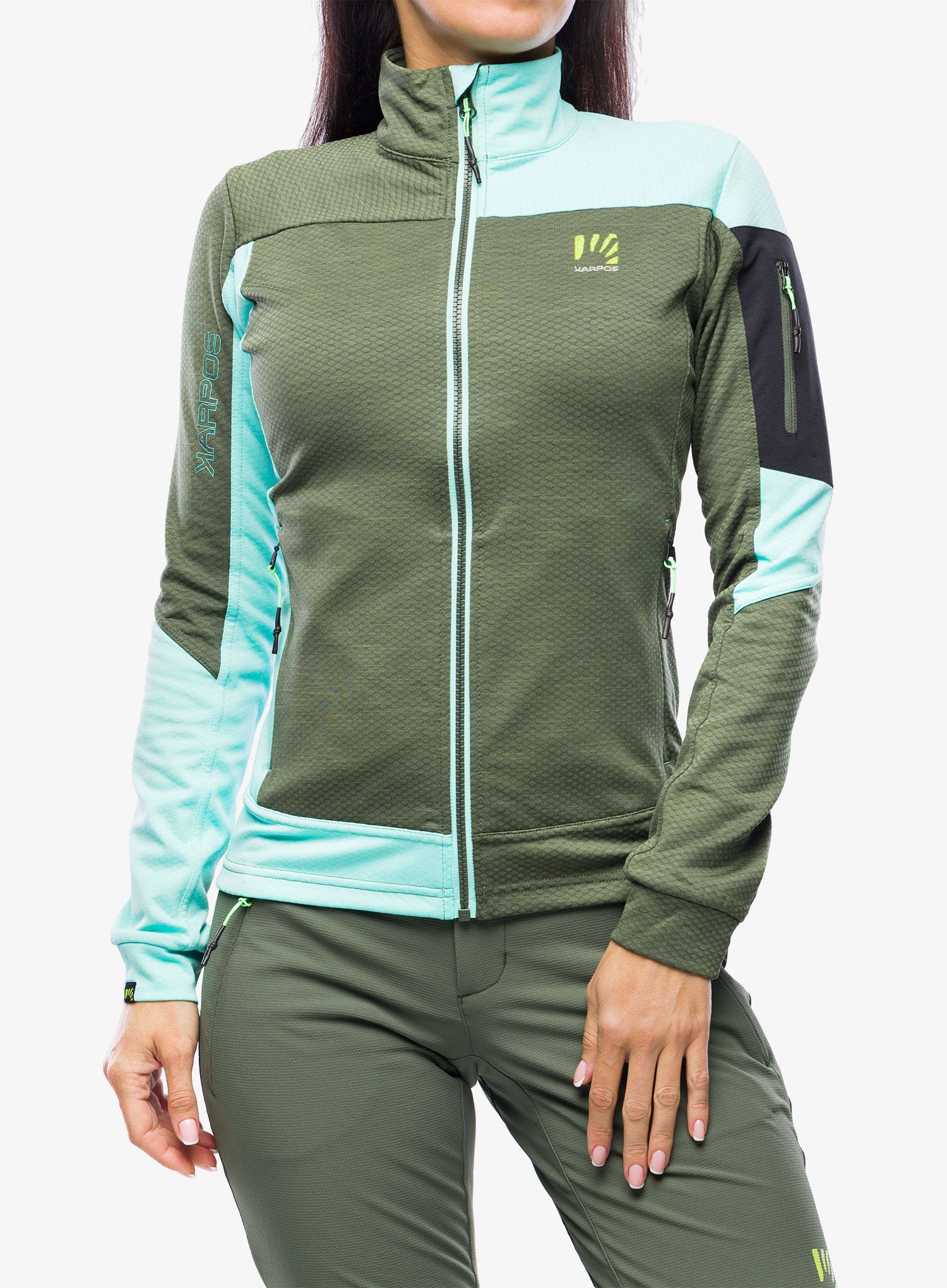 Кофта жіноча без каптура Karpos Cherz Fleece - thyme/aqua sky
