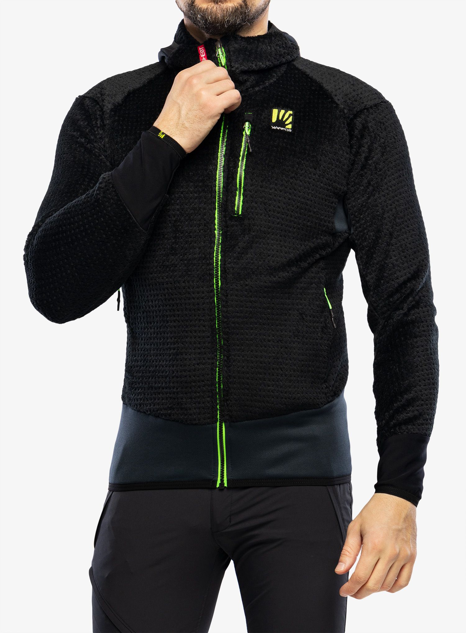Кофта флісова Karpos K-Performance H-Loft Fleece - black/green fluo