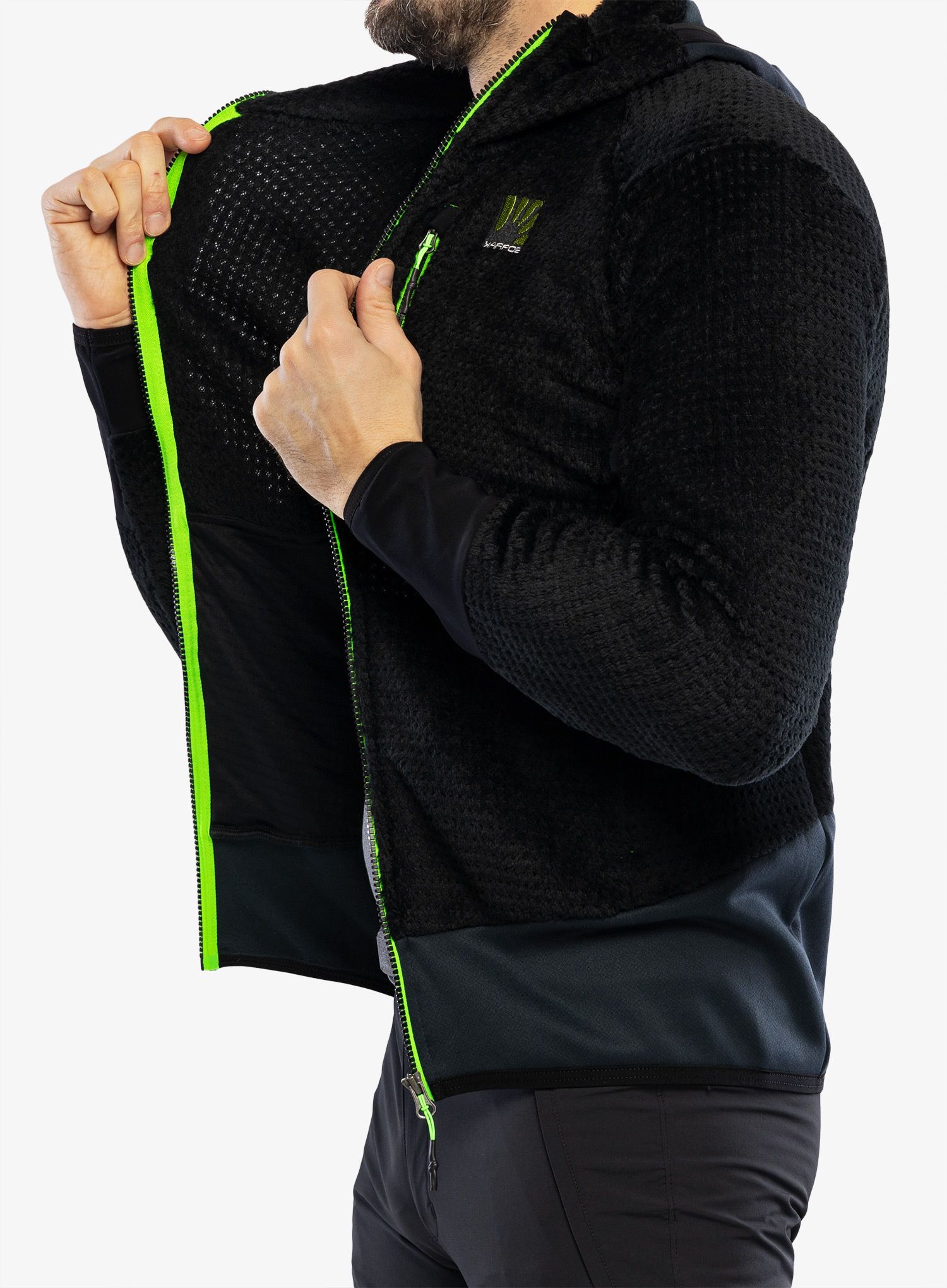 Кофта флісова Karpos K-Performance H-Loft Fleece - black/green fluo