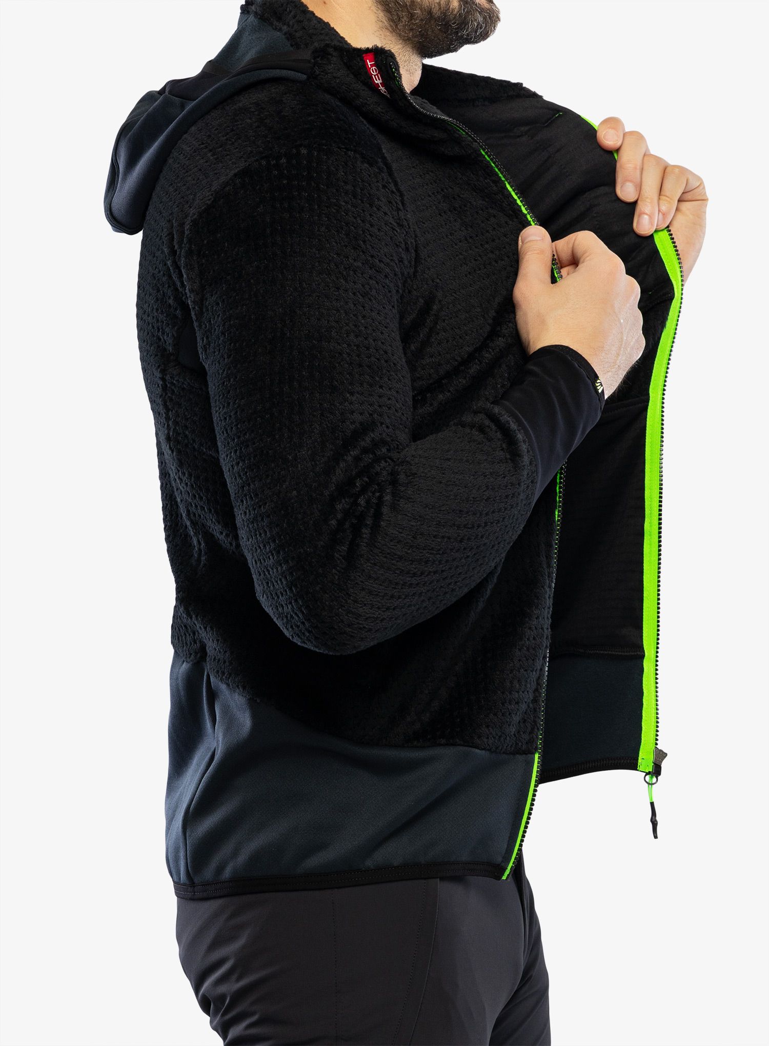 Кофта флісова Karpos K-Performance H-Loft Fleece - black/green fluo