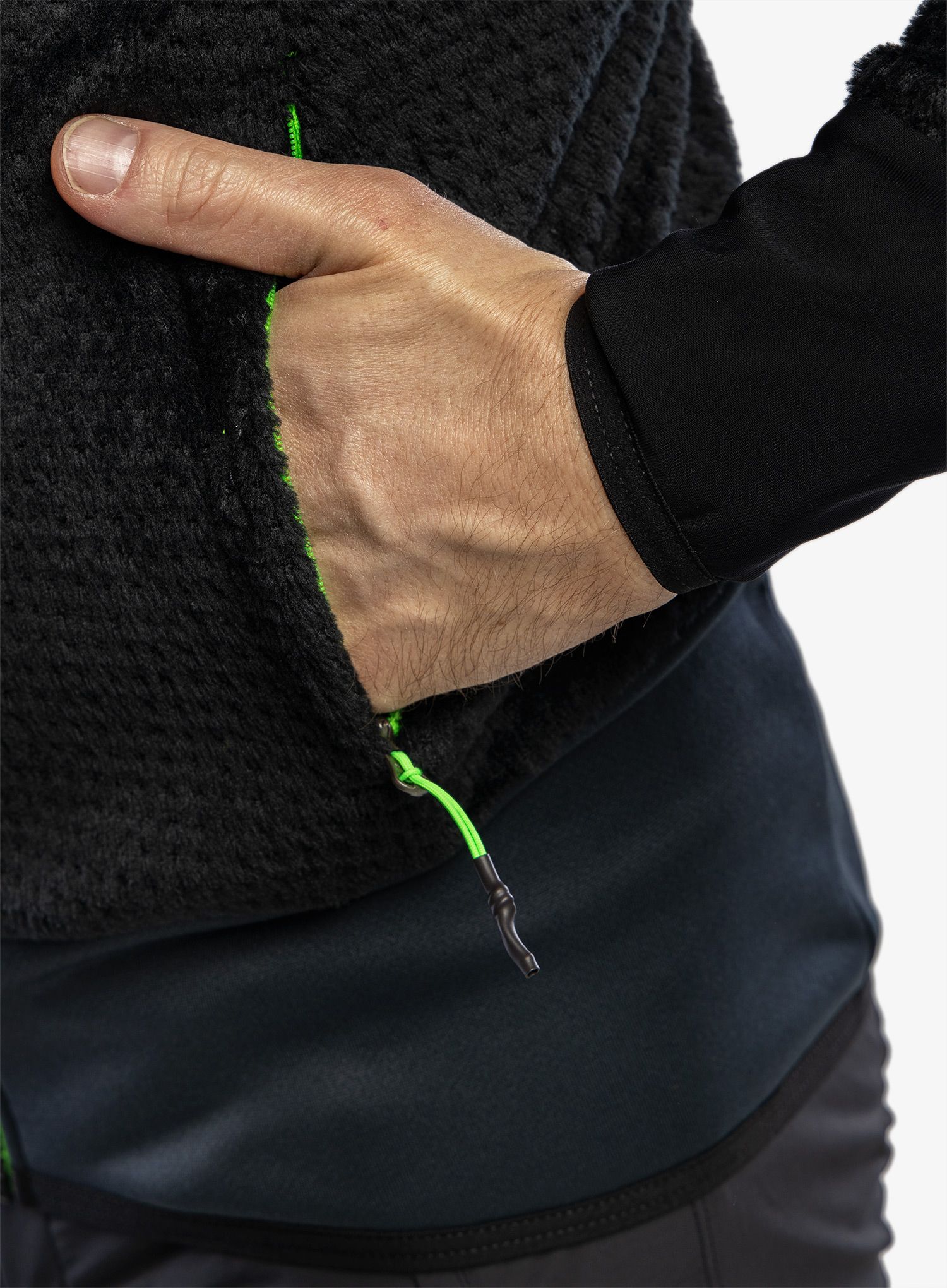 Кофта флісова Karpos K-Performance H-Loft Fleece - black/green fluo