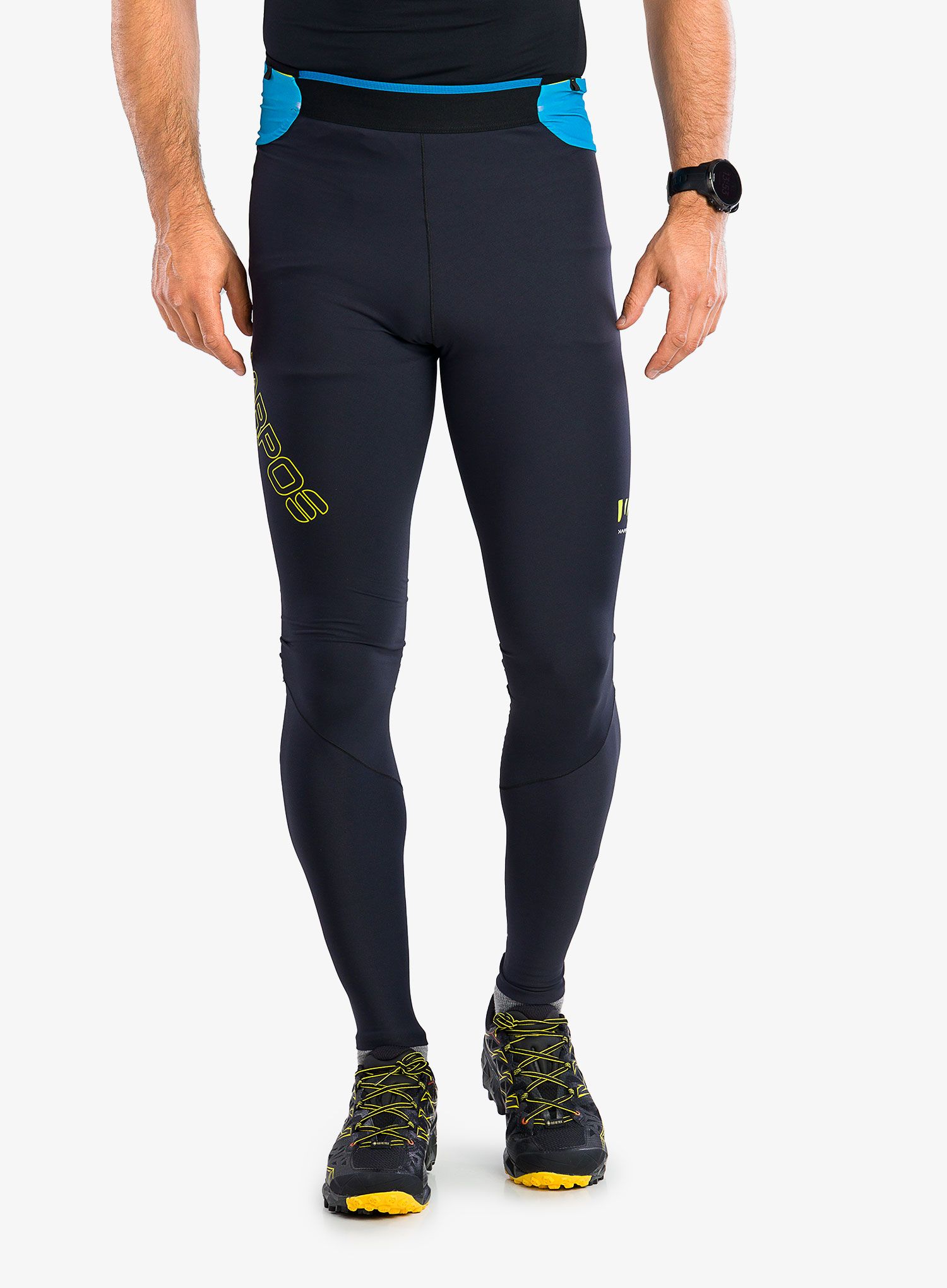 Легінси для бігу Karpos lavaredo Winter Tight - black/blue jewel