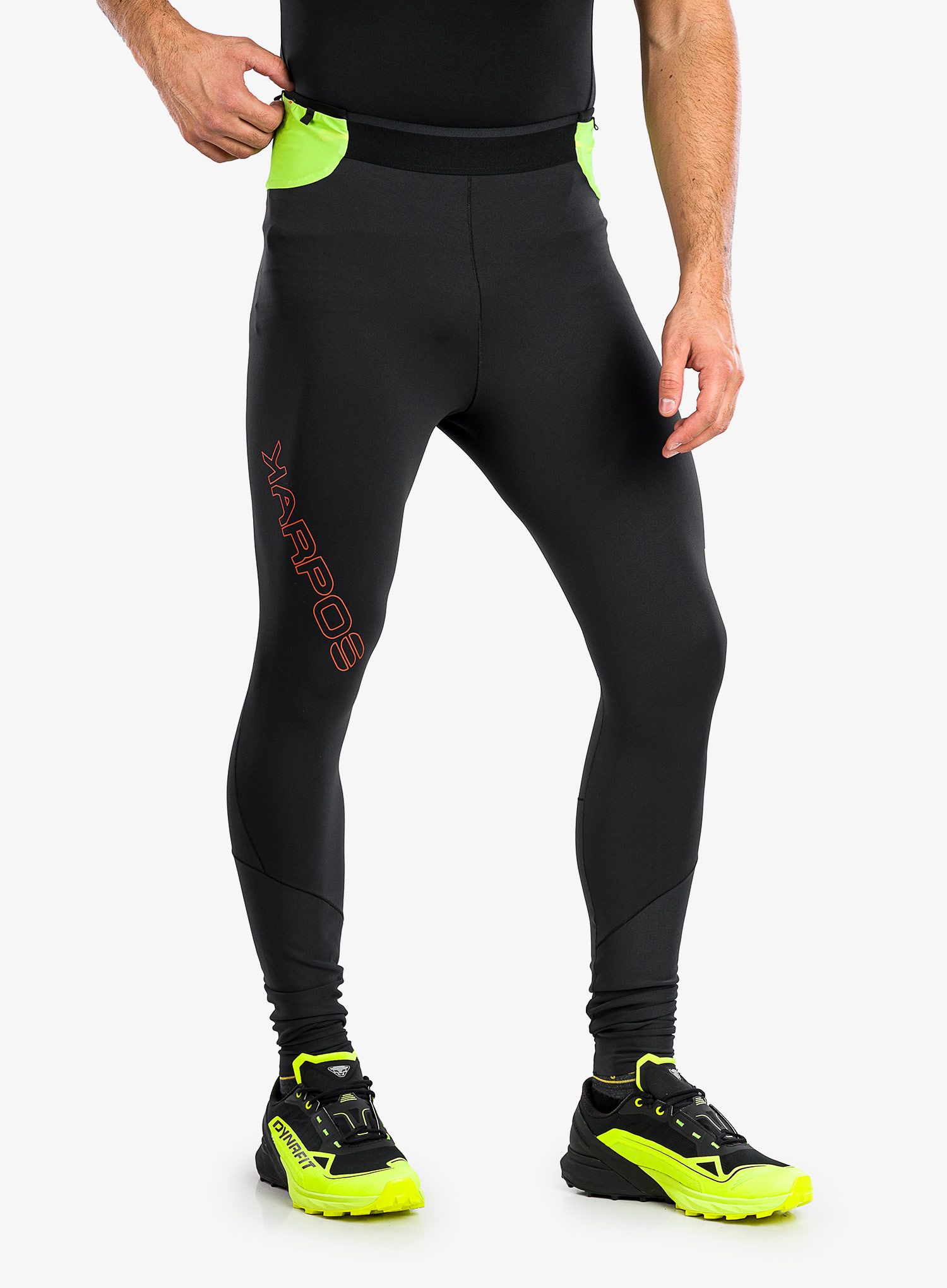 Легінси для бігу Karpos Lavaredo Winter Tight - black/lime green/grenadine