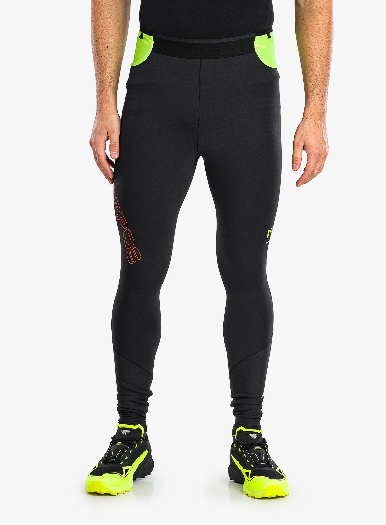 Легінси для бігу Karpos Lavaredo Winter Tight - black/lime green/grenadine