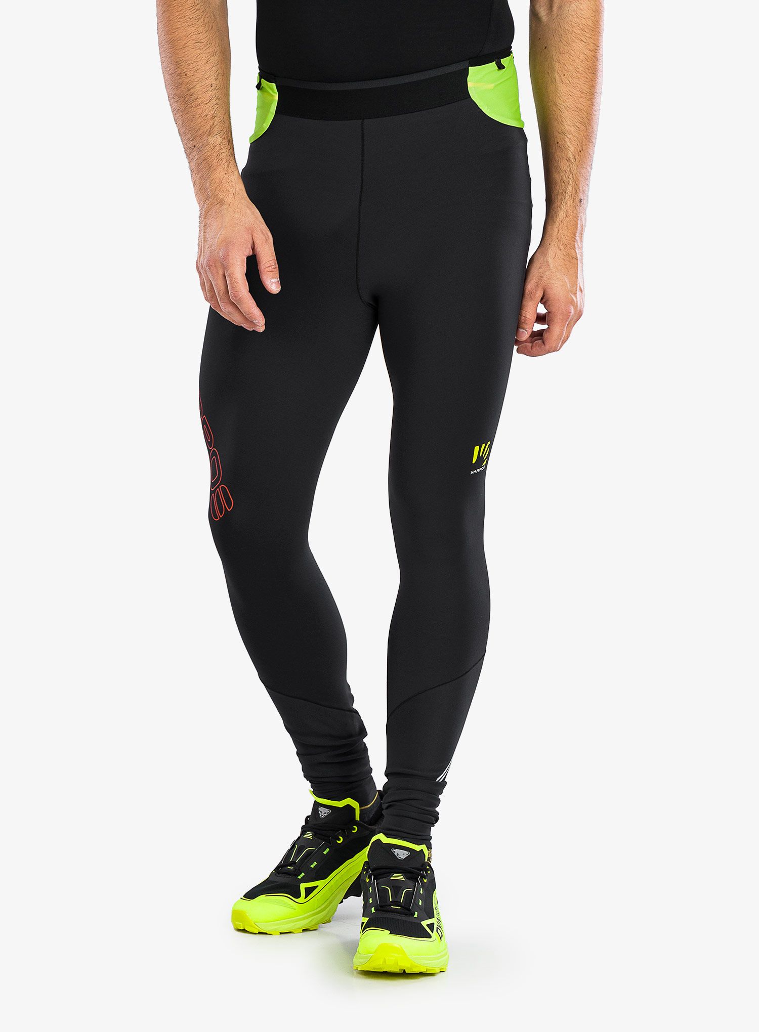 Легінси для бігу Karpos Lavaredo Winter Tight - black/lime green/grenadine