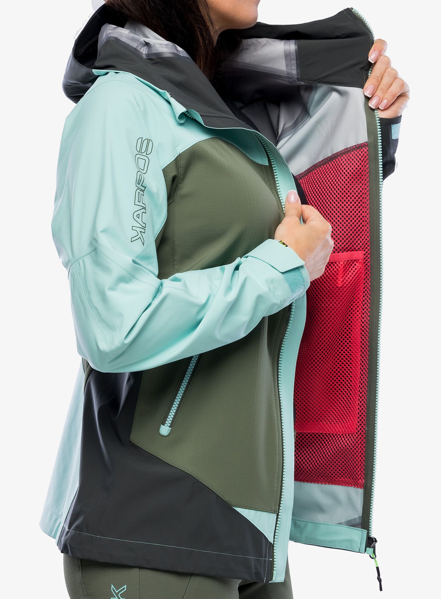 Куртка скітурингова жіноча Karpos Marmolada Jacket - thyme/aqua sky/black sand