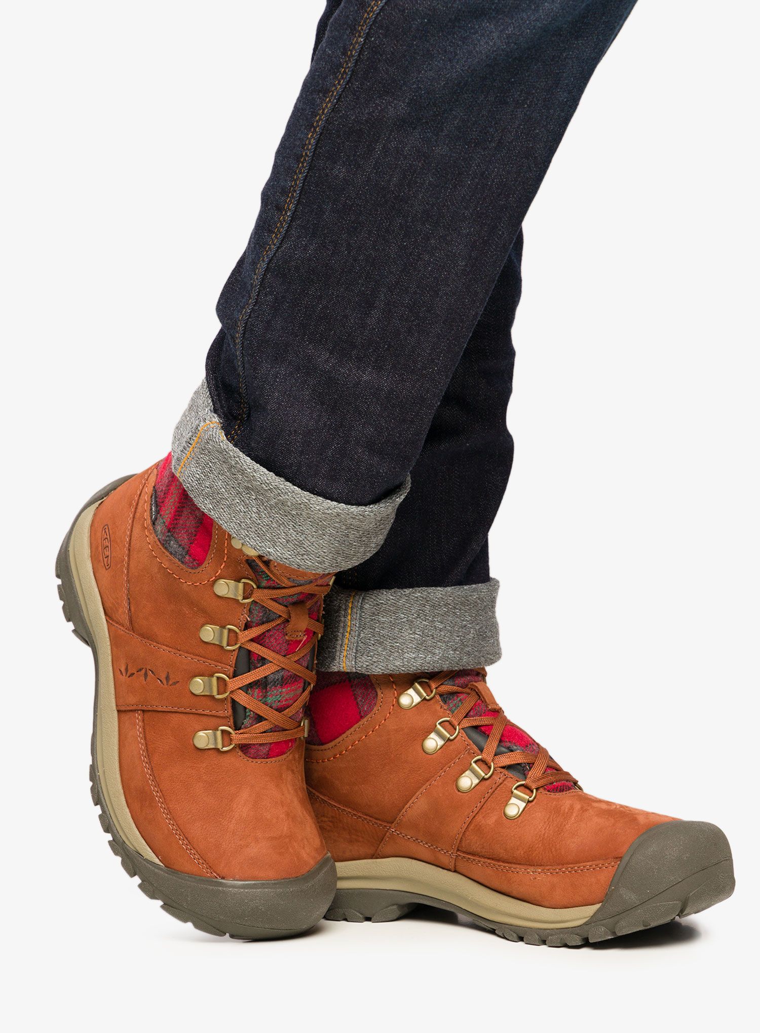 Черевики туристичні жіночі Keen Kaci III Winter Mid WP - tortoise shell/red plaid