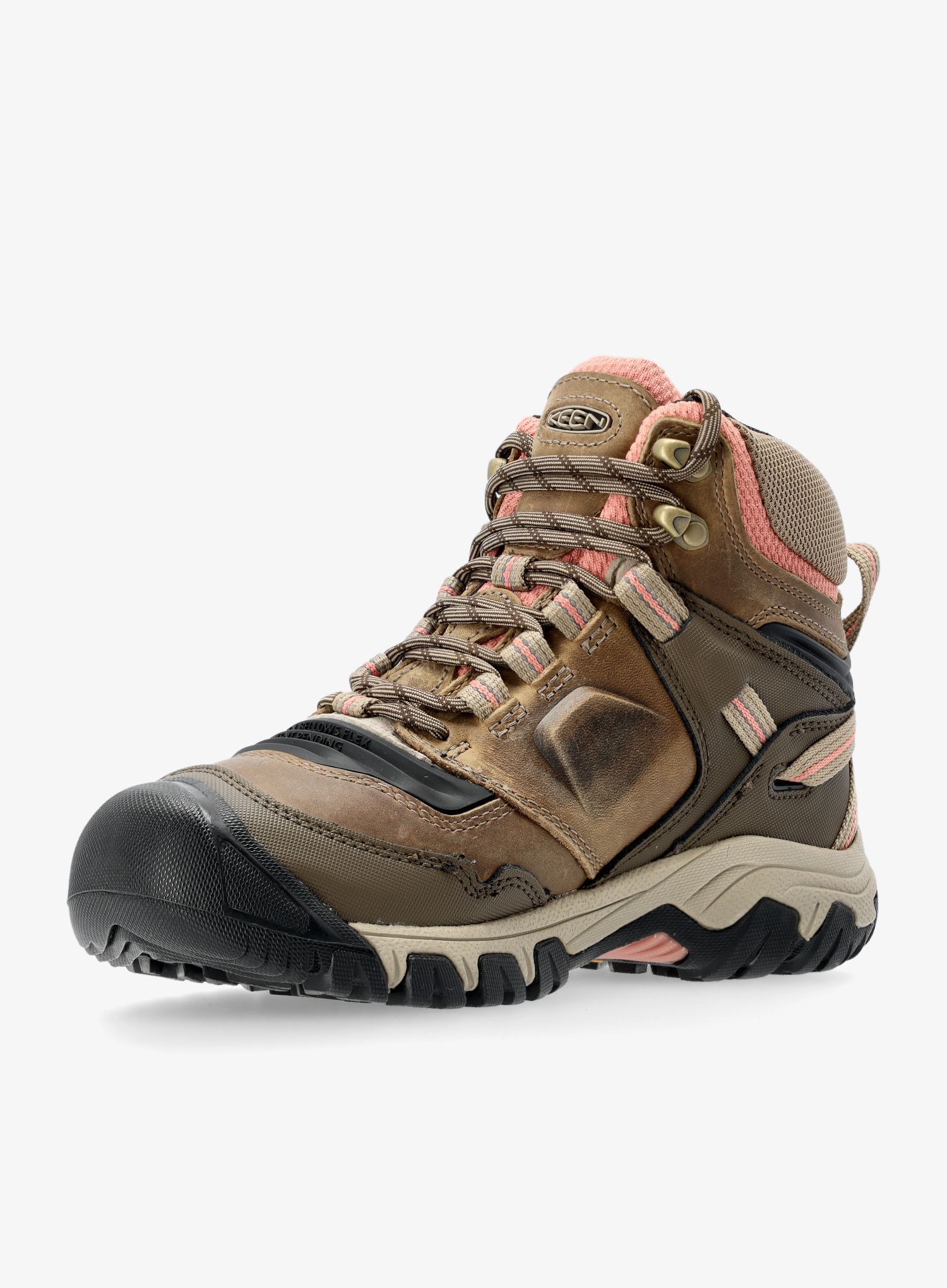 Черевики туристичні жіночі Keen Ridge Flex Mid WP - timberwolf/brick dust