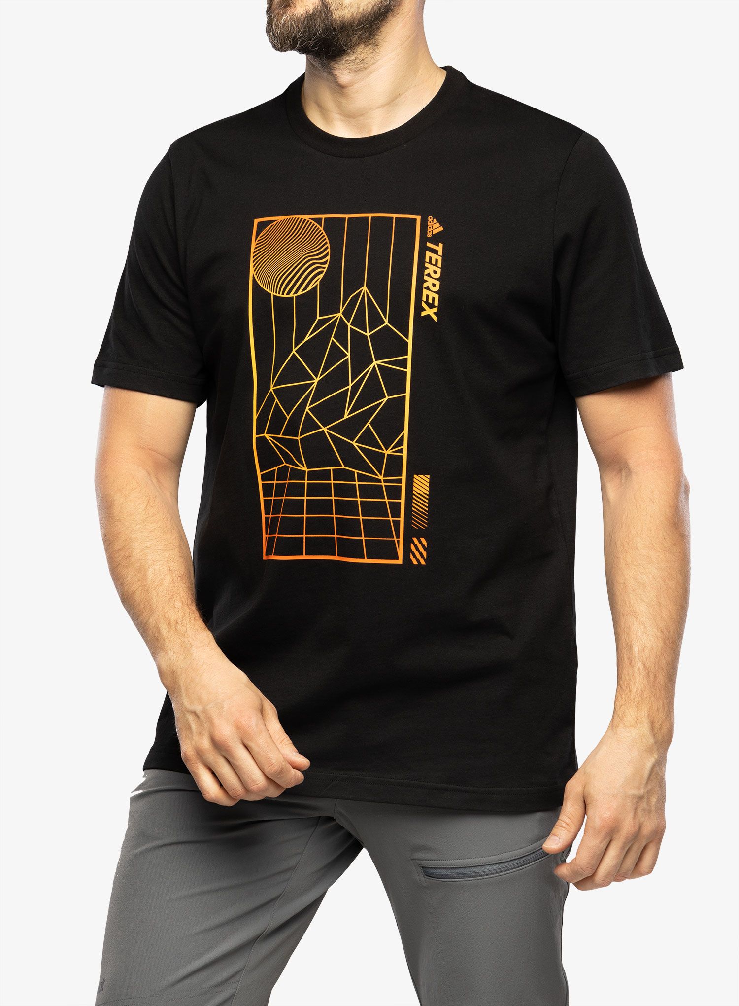 Футболка бавовняна adidas TERREX Mountain Fun Graphic Tee - black/semi impact orange