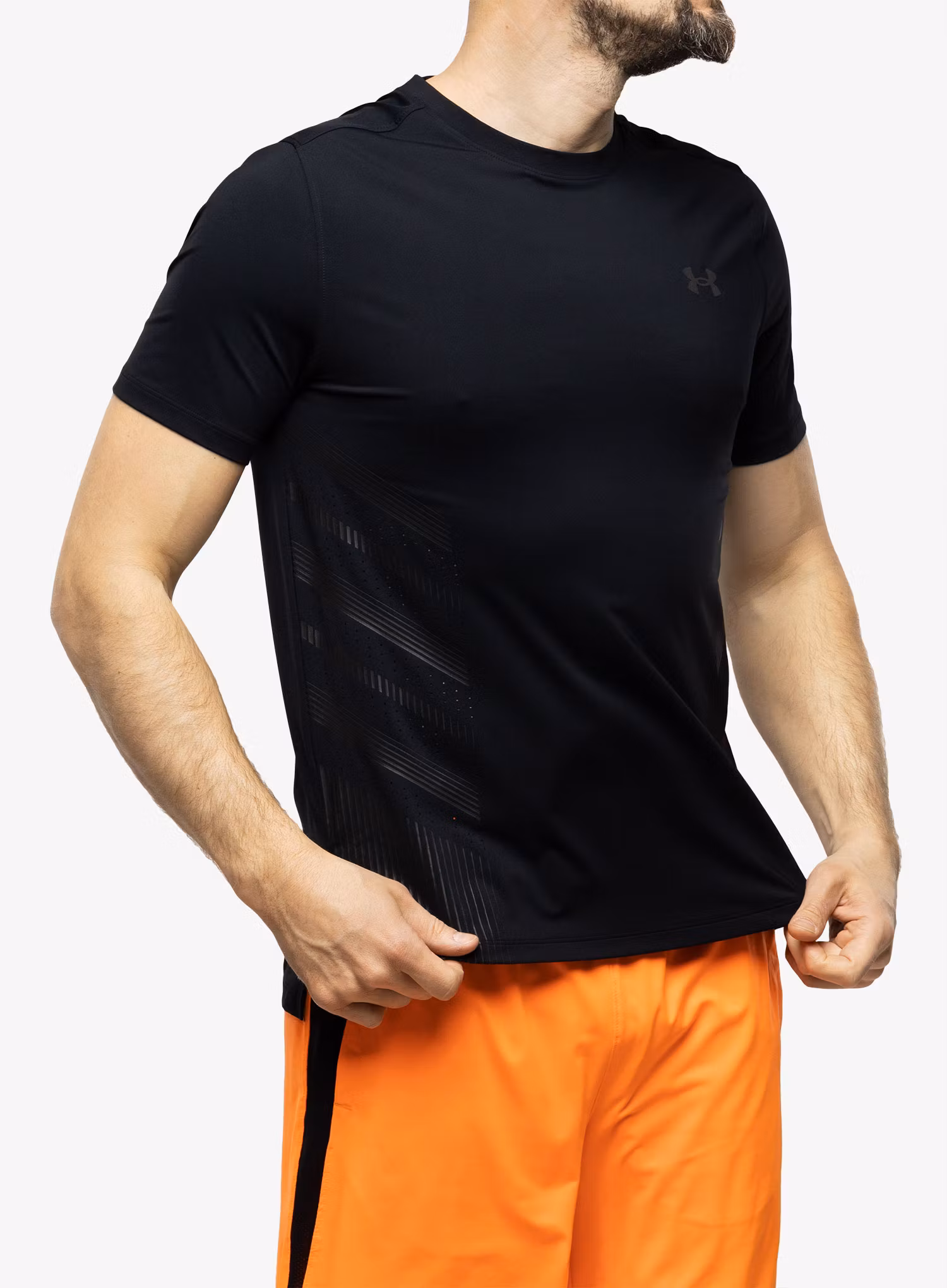 Футболка для бігу Under Armour Iso-Chill Laser Heat SS - black/black/reflective