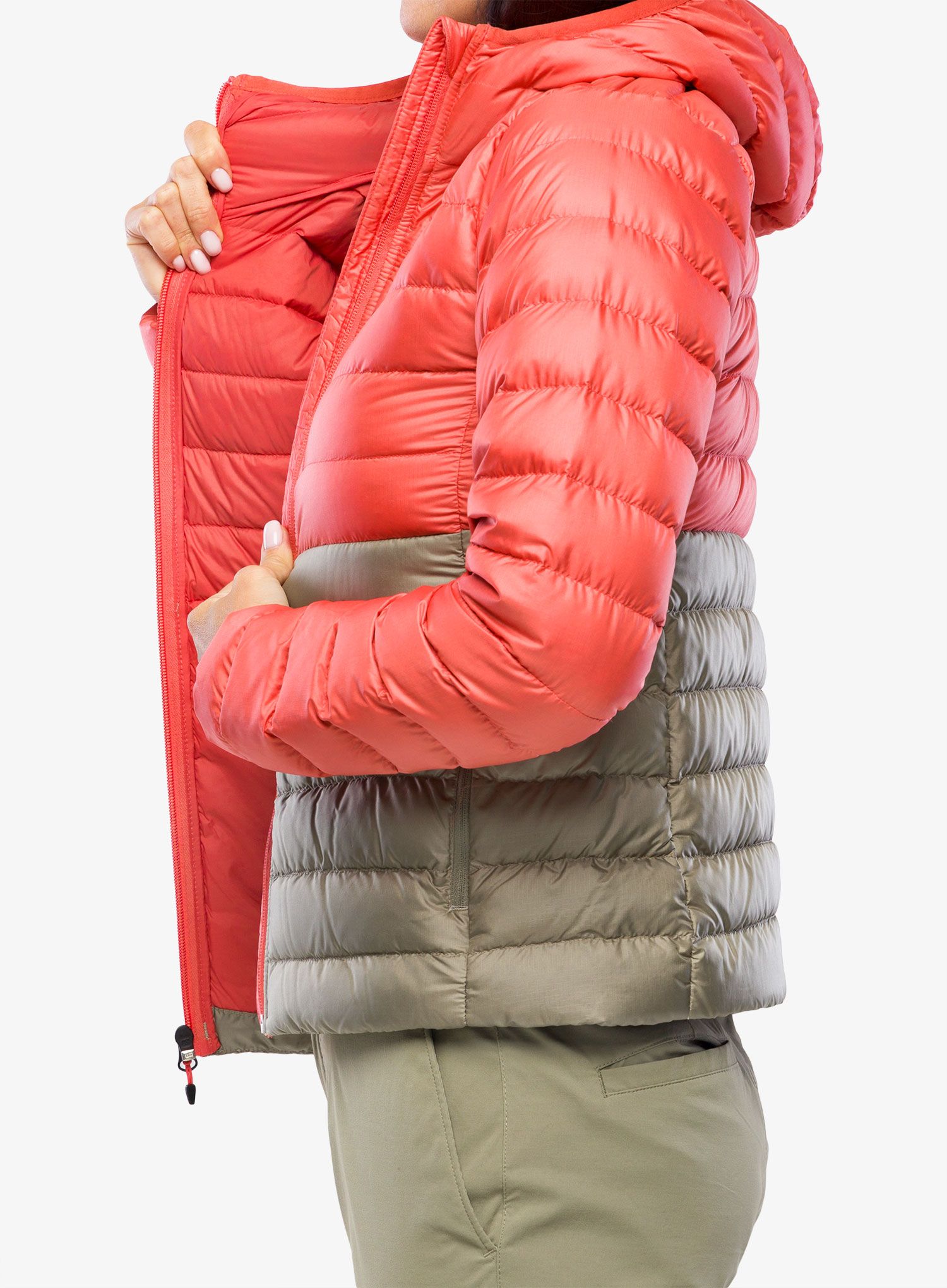 Пуховик жіноча Marmot Highlander Hoody - grapefruit/vetiver
