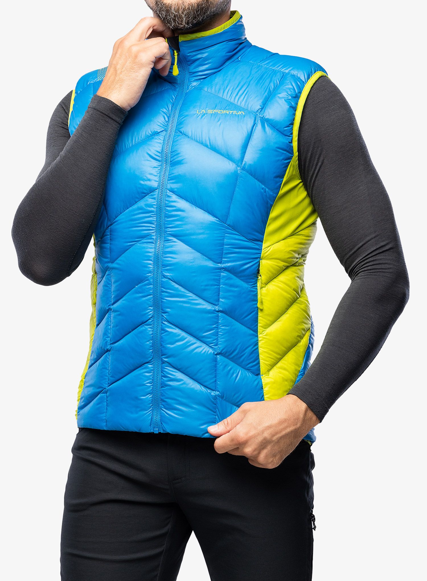 Жилет пуховий La Sportiva Aiguille Down Vest - electric blue/lime punch
