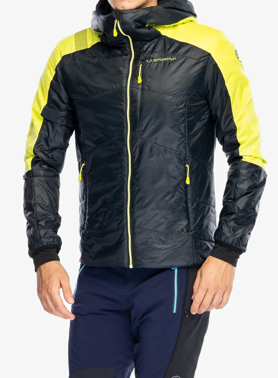 Куртка утеплена La Sportiva Alpine Guide Primaloft Hoody - black/lime punch