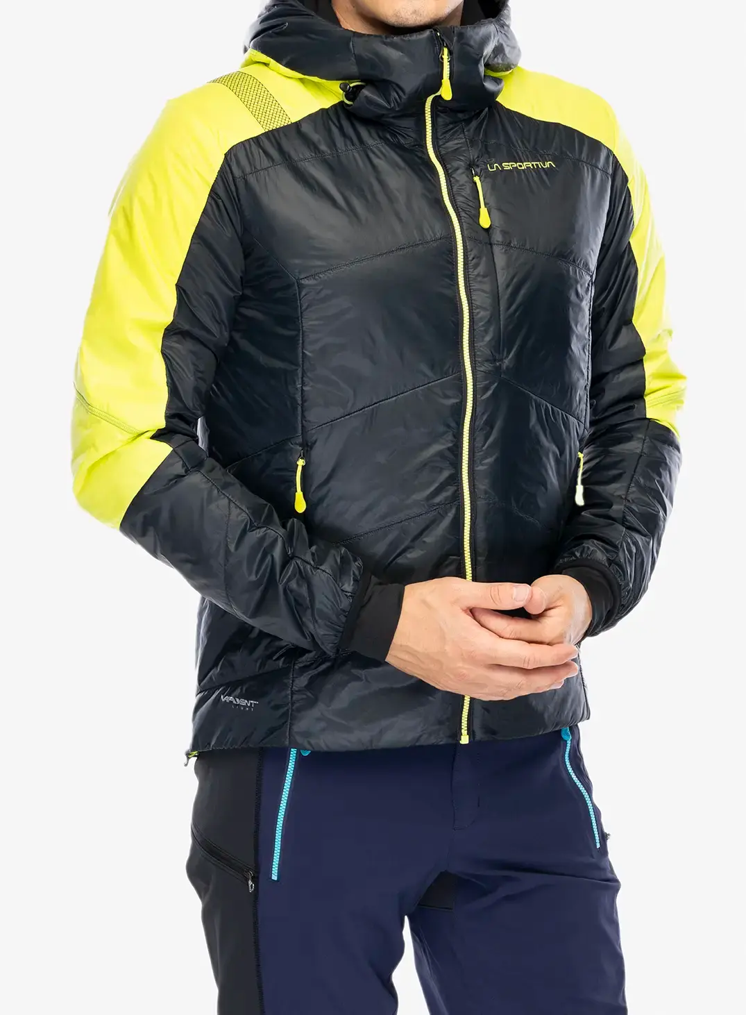 Куртка утеплена La Sportiva Alpine Guide Primaloft Hoody - black/lime punch
