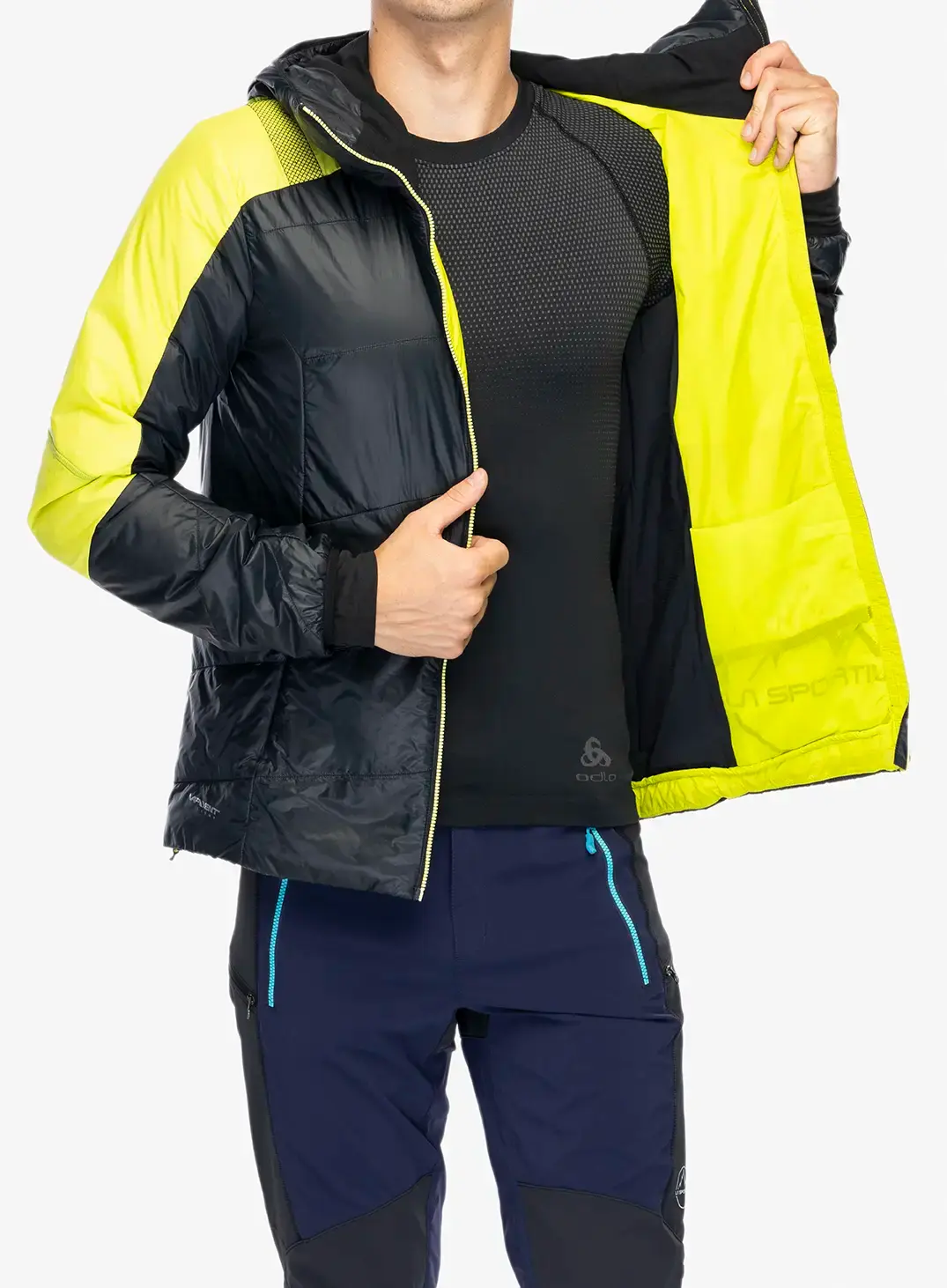 Куртка утеплена La Sportiva Alpine Guide Primaloft Hoody - black/lime punch