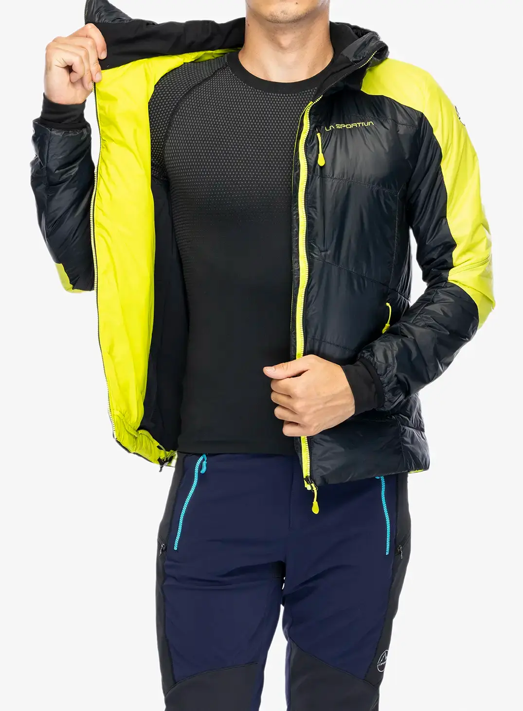 Куртка утеплена La Sportiva Alpine Guide Primaloft Hoody - black/lime punch