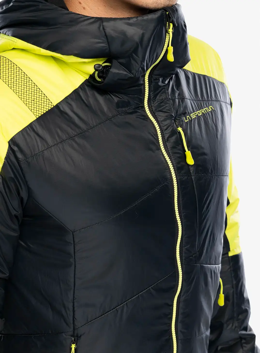 Куртка утеплена La Sportiva Alpine Guide Primaloft Hoody - black/lime punch