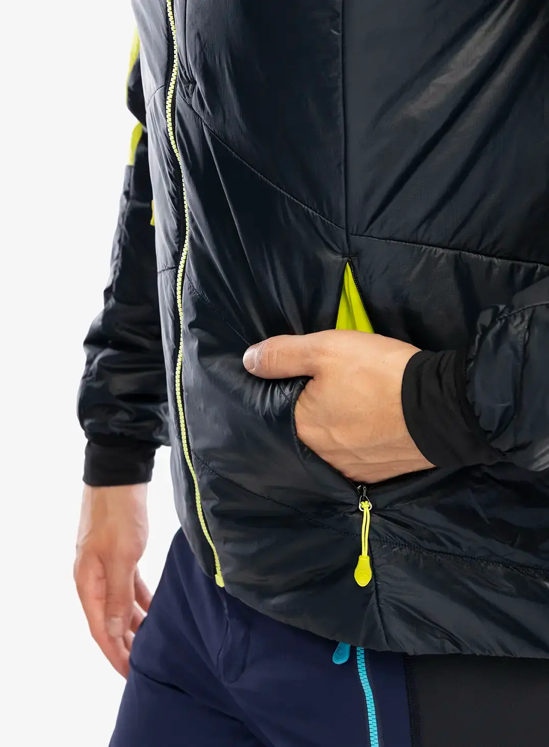 Куртка утеплена La Sportiva Alpine Guide Primaloft Hoody - black/lime punch