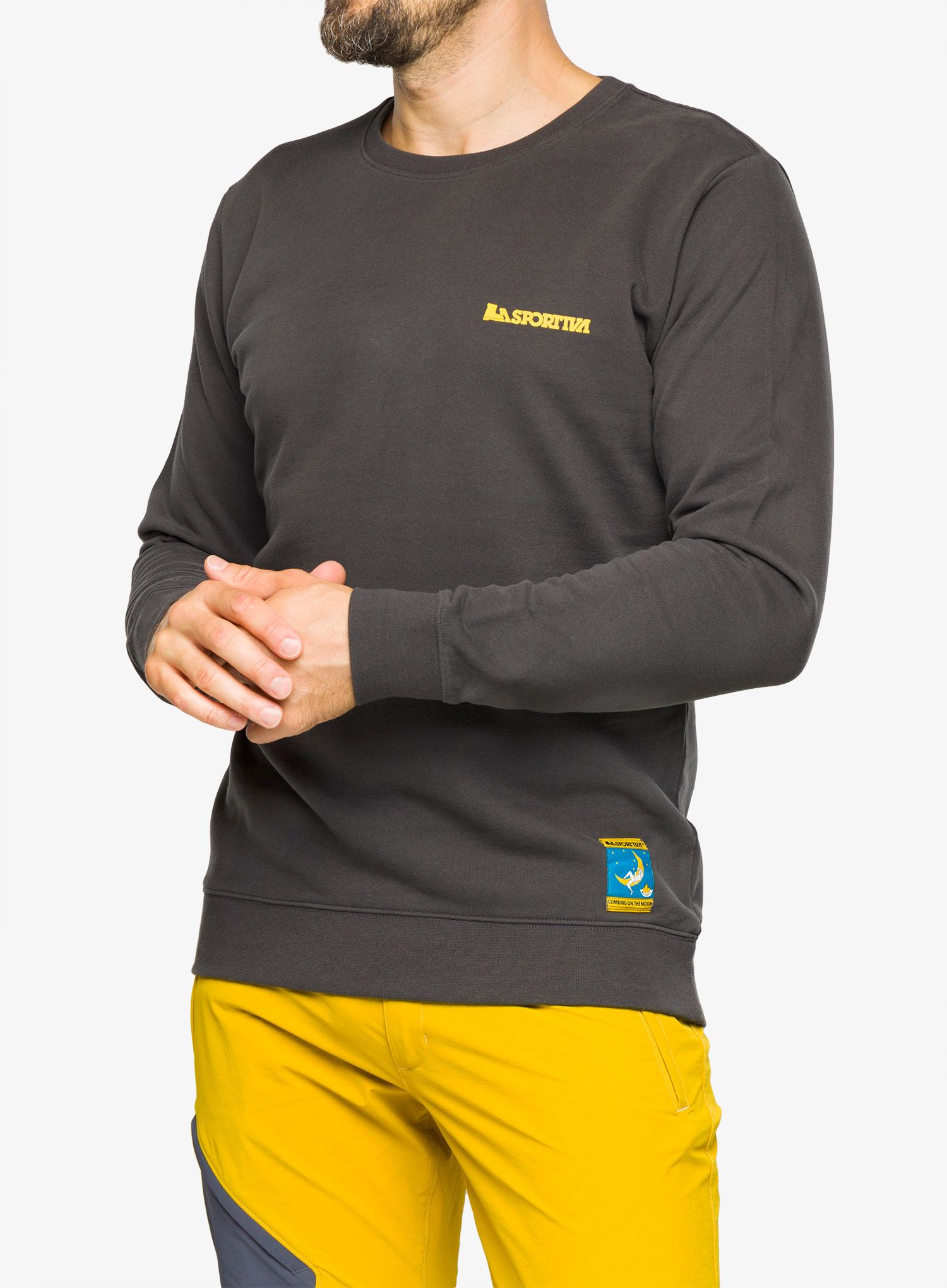 Кофта без каптура La Sportiva Climbing on the Moon Sweatshirt - carbon/giallo