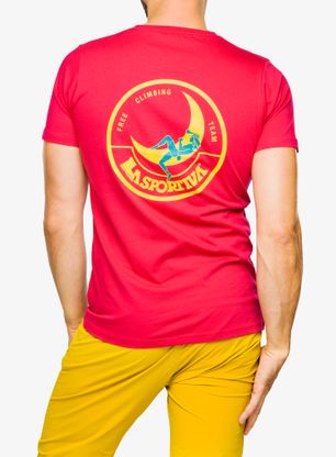 Футболка бавовняна La Sportiva Climbing on the Moon T-Shirt - fucsia/giallo