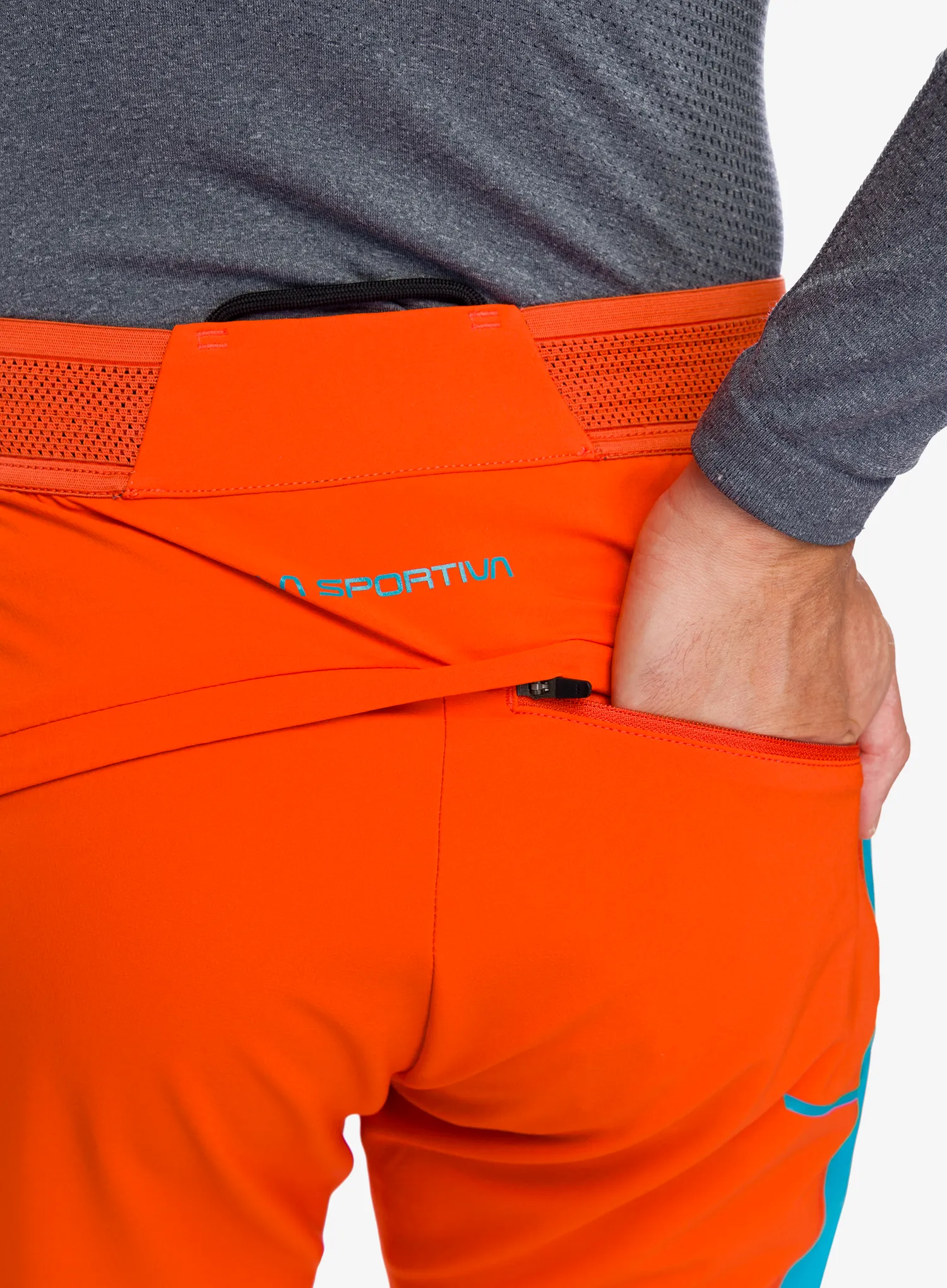 Штани softshell La Sportiva Ikarus Pant - tropic blue/cherry tomato