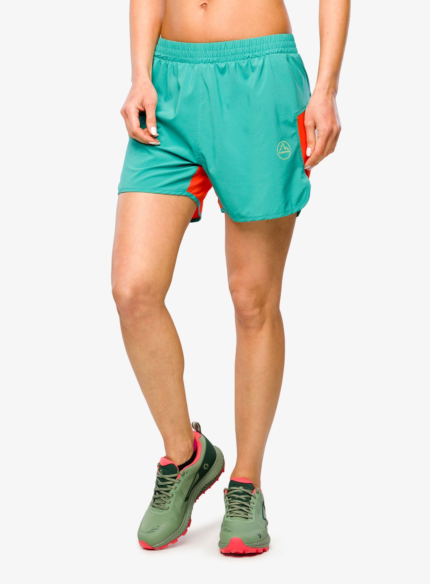 Шорти для бігу жіночі La Sportiva Sudden Short  - lagoon/cherry tomato