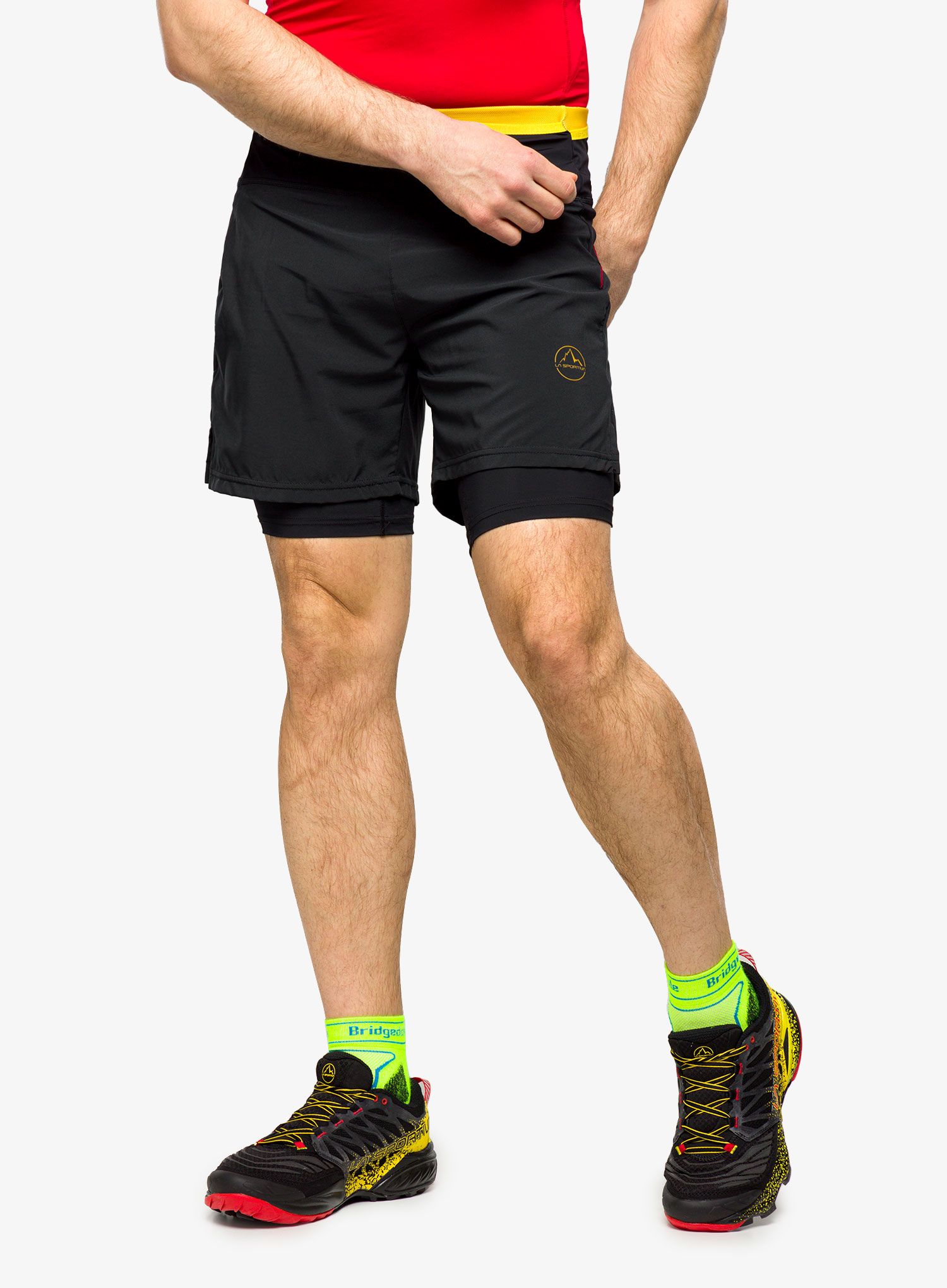 Шорти для бігу La Sportiva Ultra Distance Short 7 - black/yellow