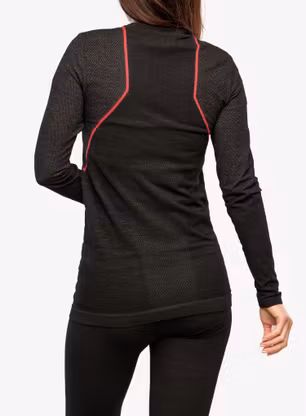 Термокофта жіноча La Sportiva Wool40 Aero Longsleeve - black/hibiscus