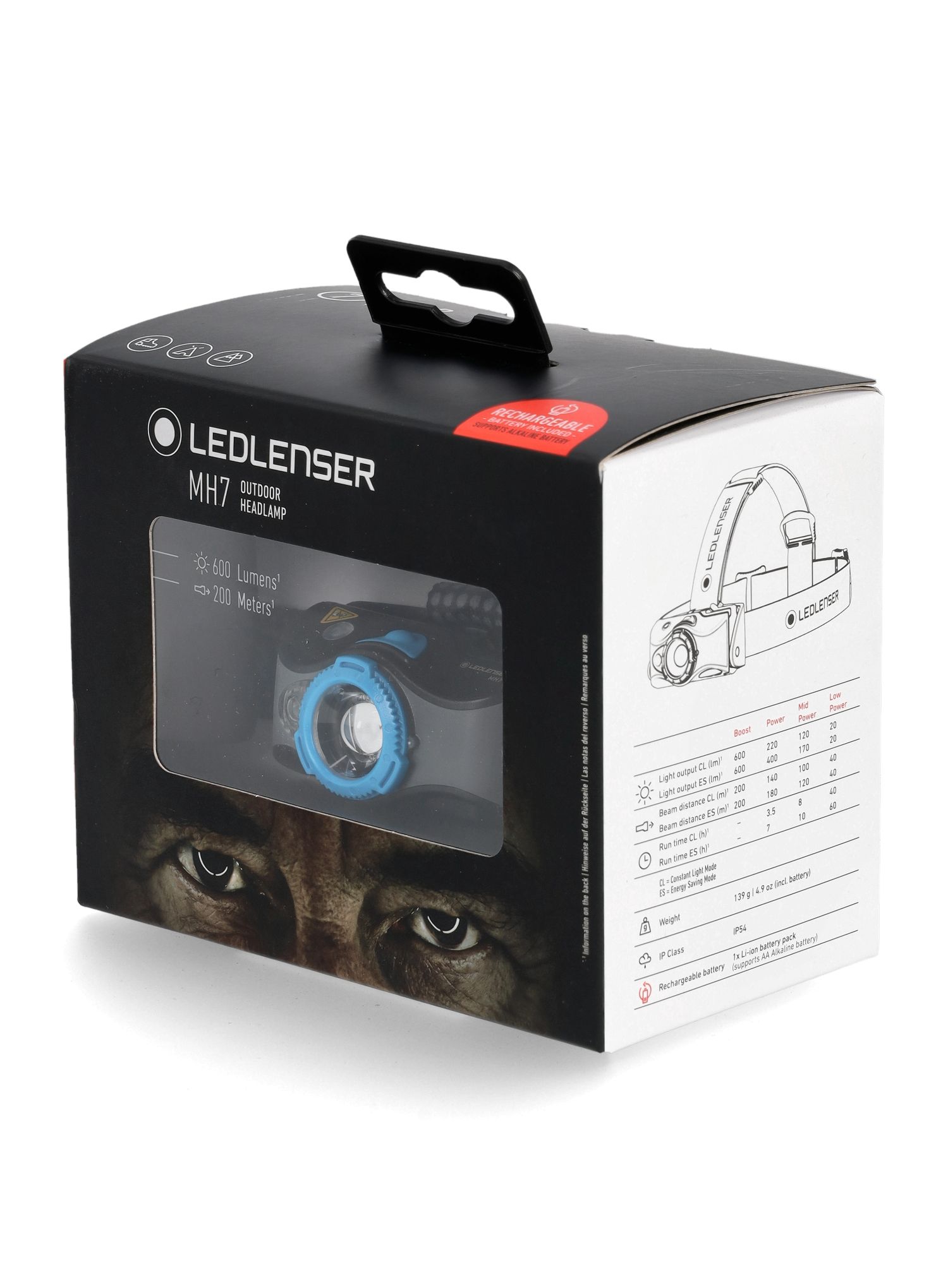Ліхтар налобний Ledlenser MH7 - black/blue (600 lm)