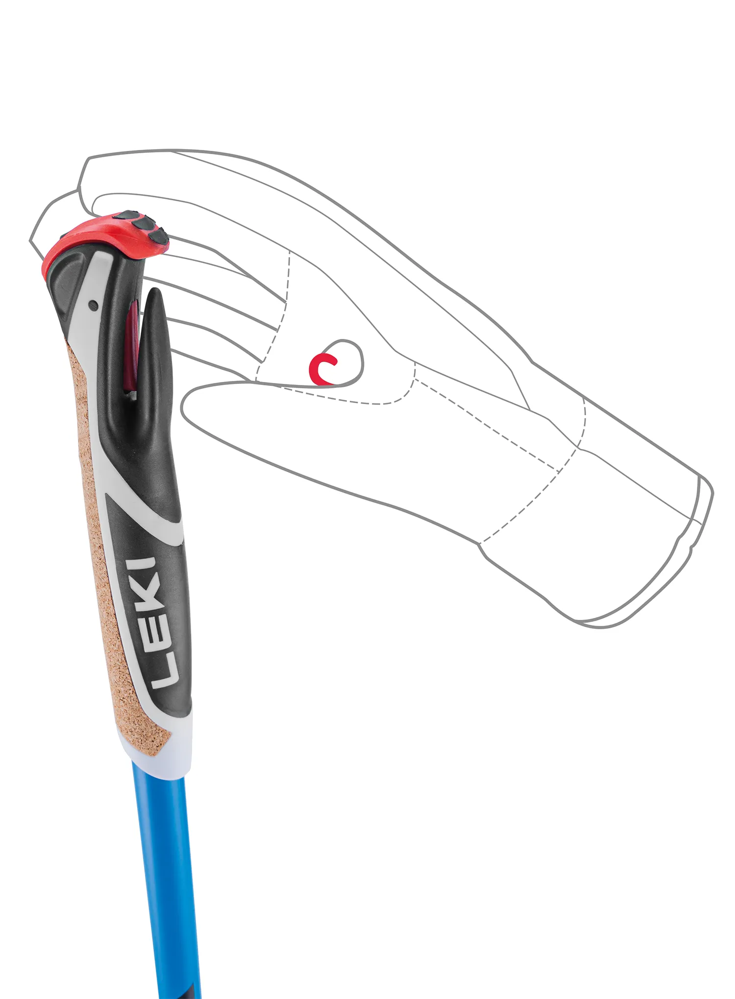 Палиці для лиж бігових Leki CC 450 - brightblue/black/white