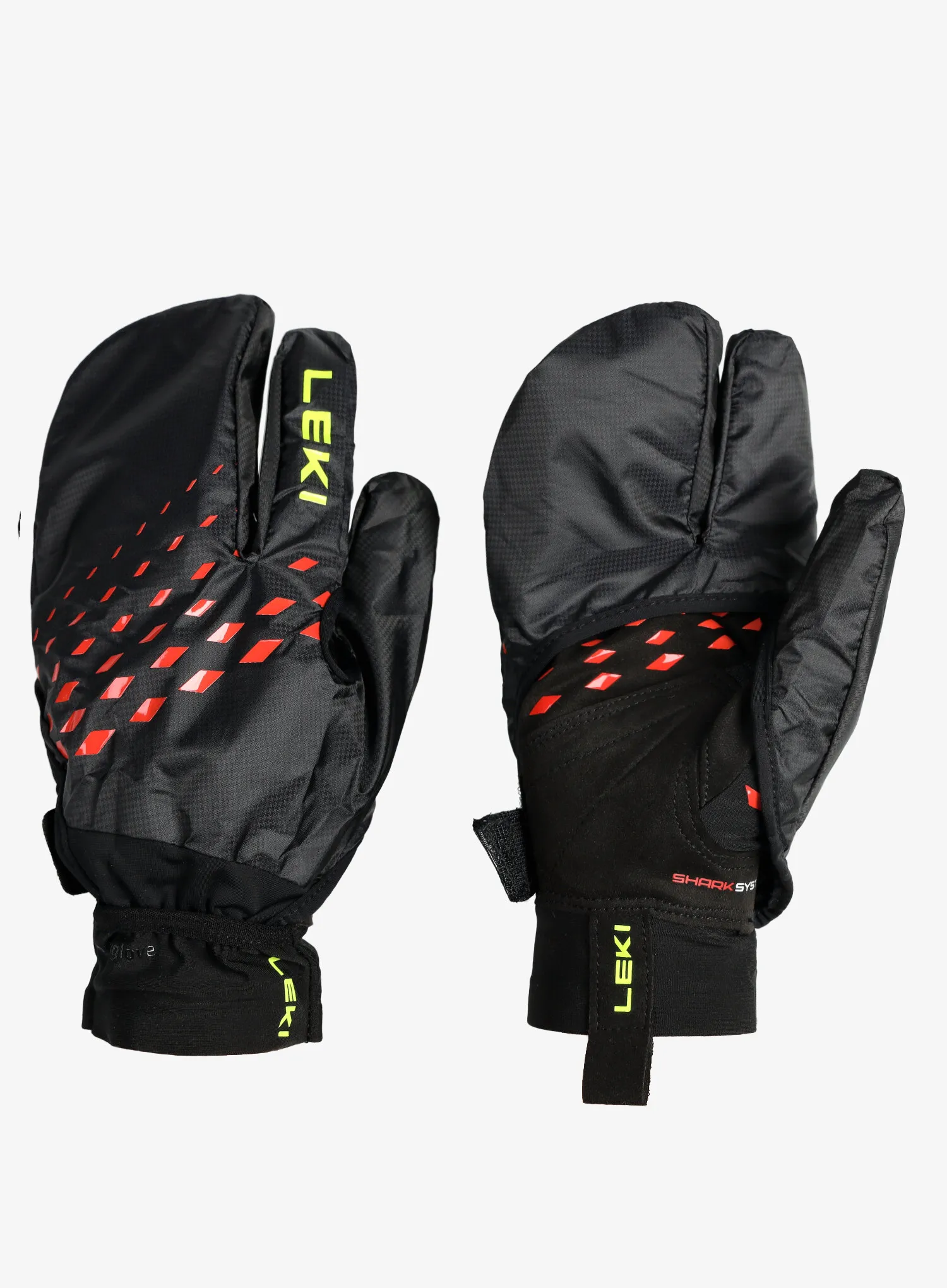 Рукавички Leki Ultra Trail Storm Shark - black/red/neonyellow