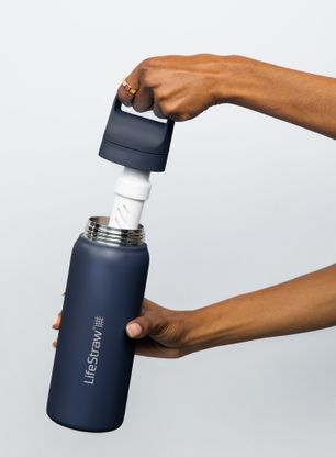 Пляшка з фільтром Lifestraw Go 2.0 Stainless Steel Water Filter 24 oz (710 ml) - aegean sea