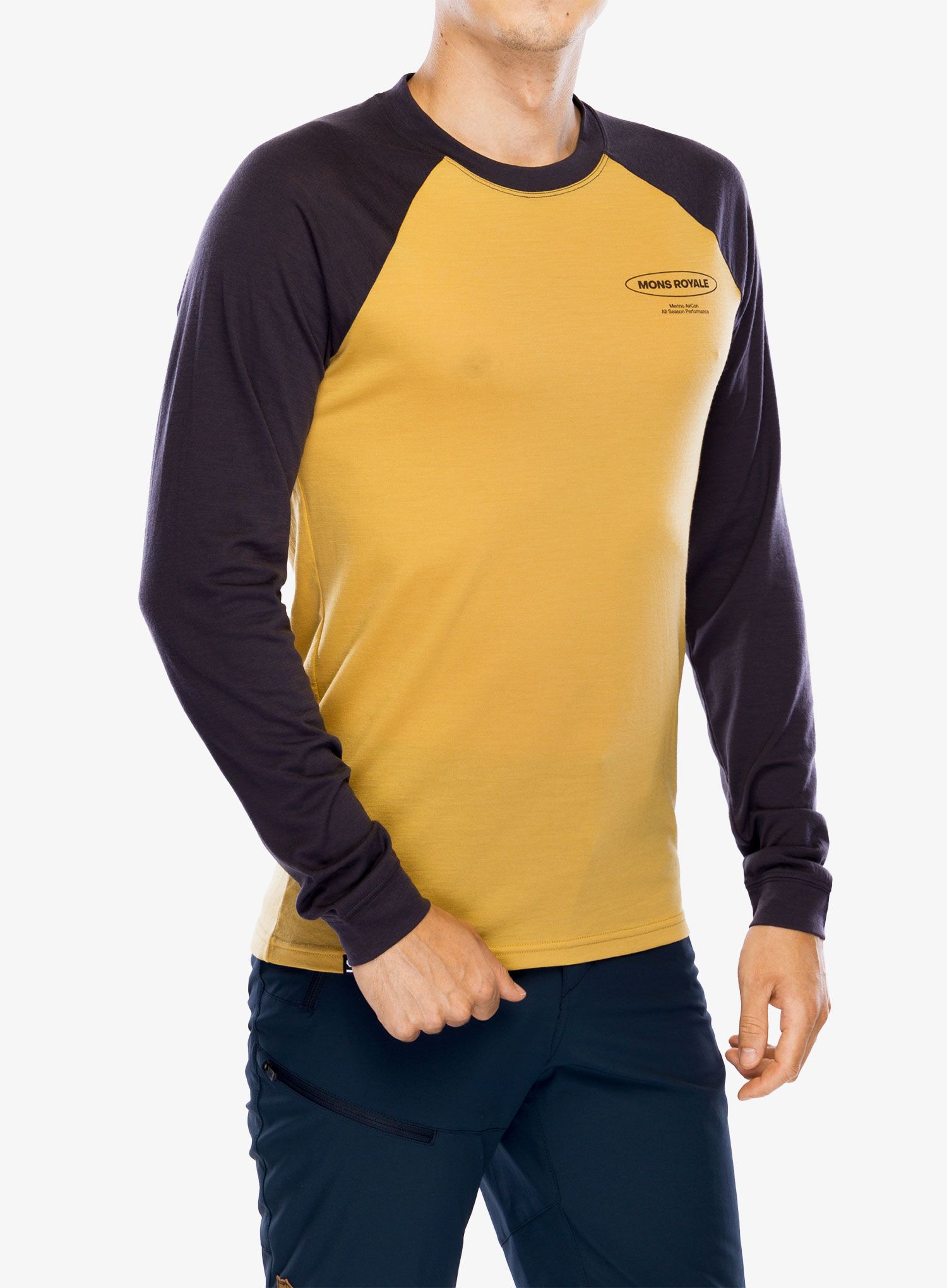 Лонгслів Mons Royale Icon Raglan - shale/honey