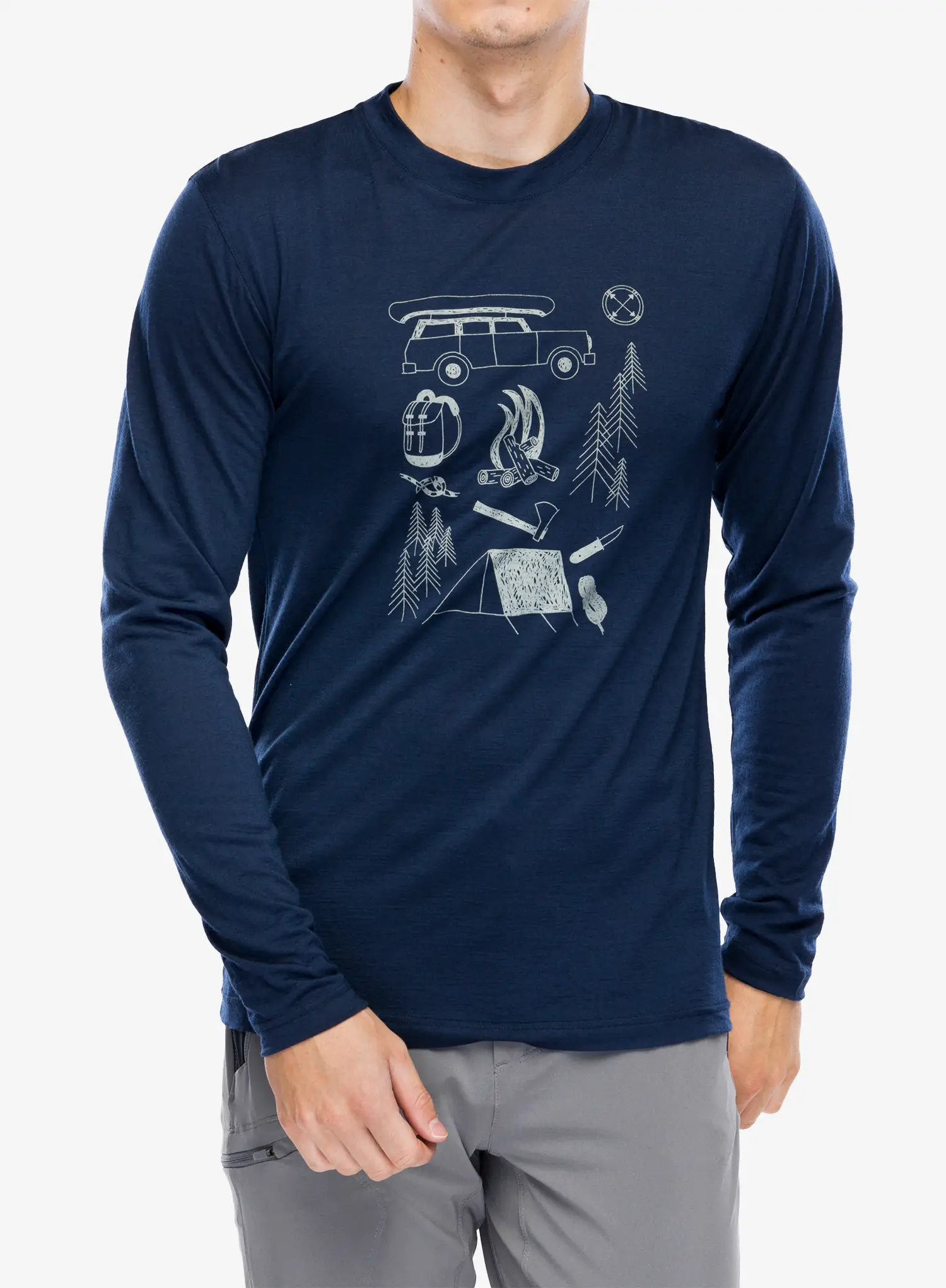 Лонгслів Sensor Merino Active Outside Tee LS - deep blue