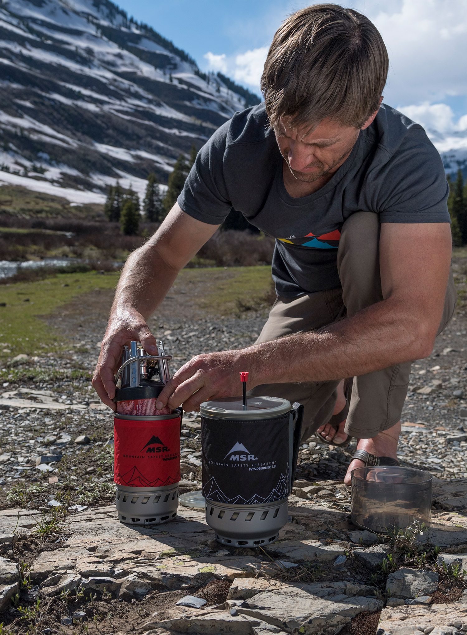 Пальник туристичний MSR WindBurner Personal Stove System 1.0L - red