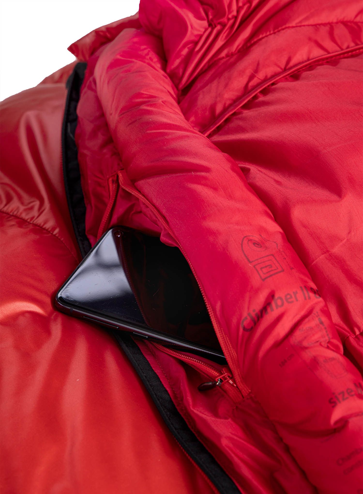 Спальний мішок пуховий Małachowski Climber II 800 (200 cm) - black/red