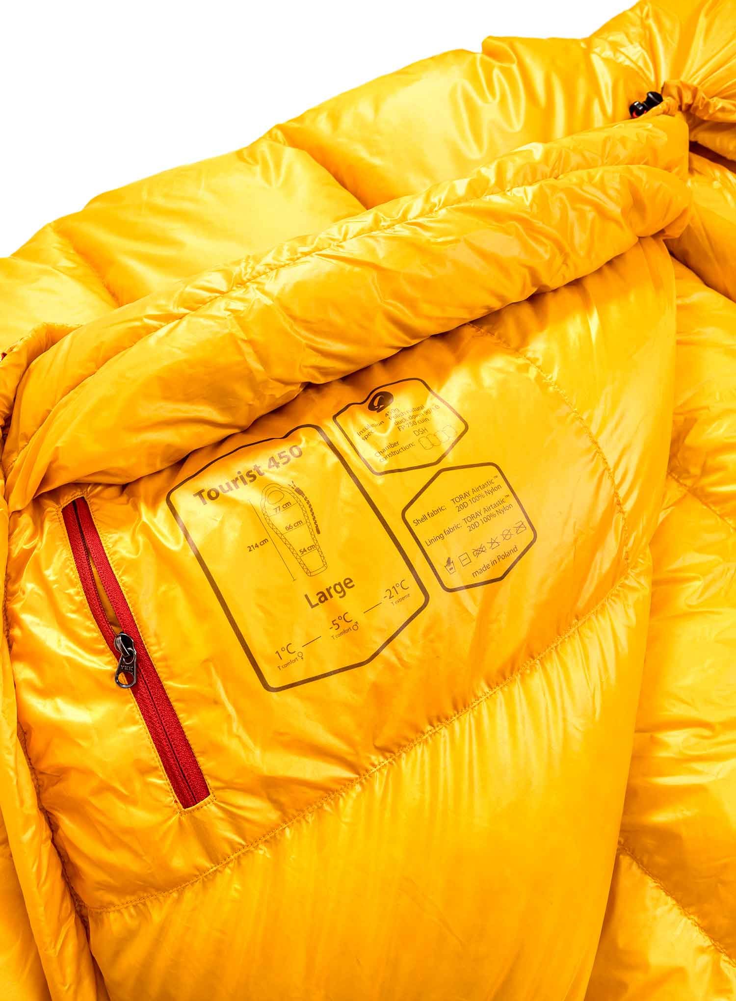 Спальний мішок пуховий Małachowski Tourist 450 M LZ (176 cm) - yellow