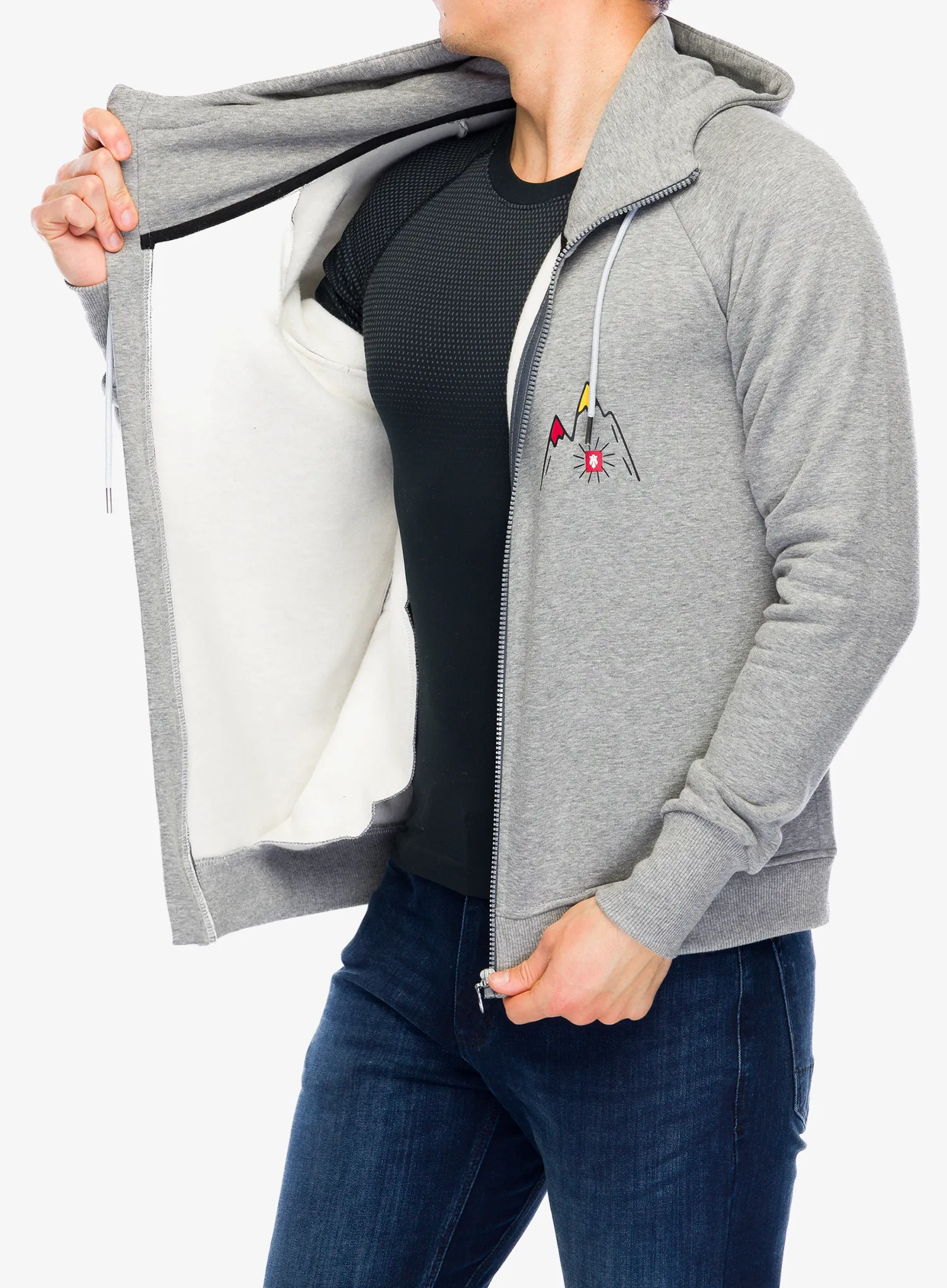 Кофта на замку Majesty Mountain Zipped Hoodie - grey