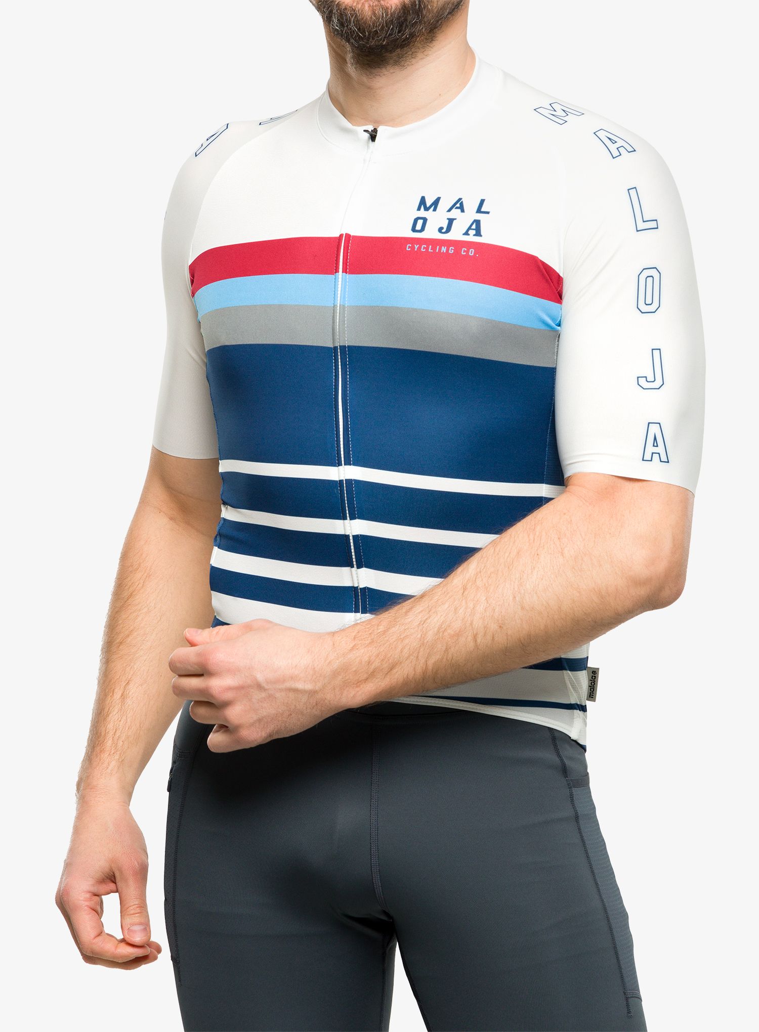 Велофутболка Maloja Furgler - glacier milk stripe