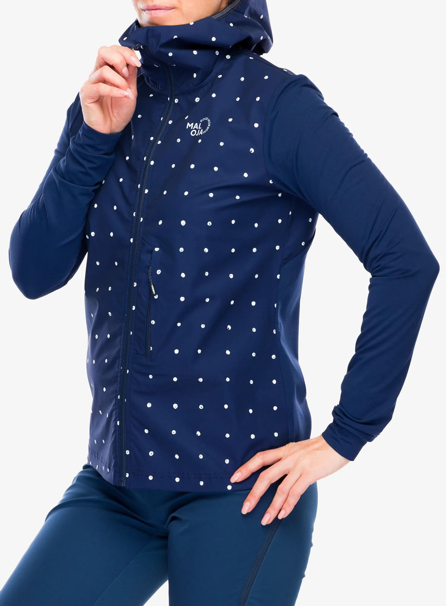 Куртка гібридна жіноча Maloja Sennes Printed - night sky bubbledots