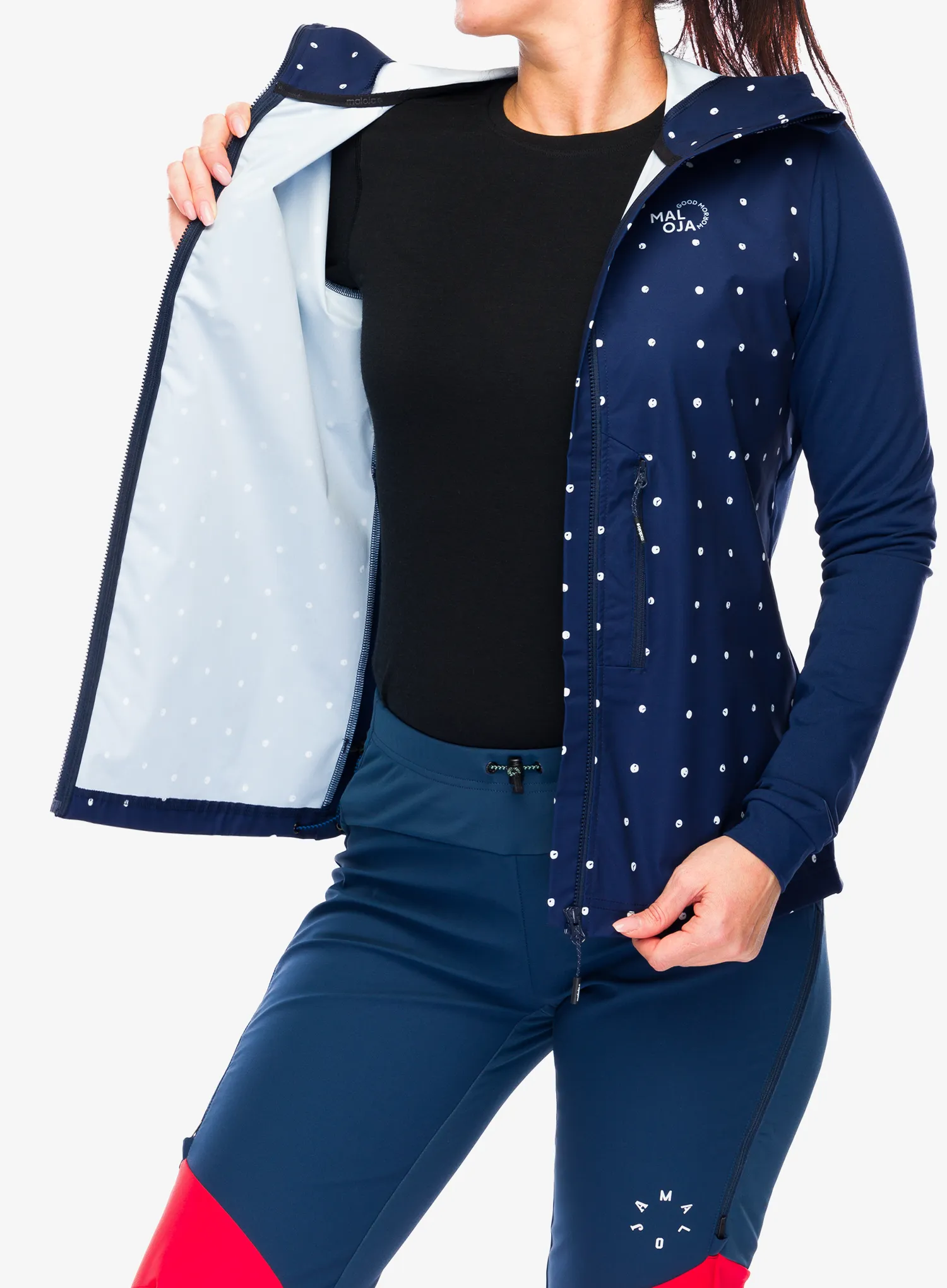 Куртка гібридна жіноча Maloja Sennes Printed - night sky bubbledots