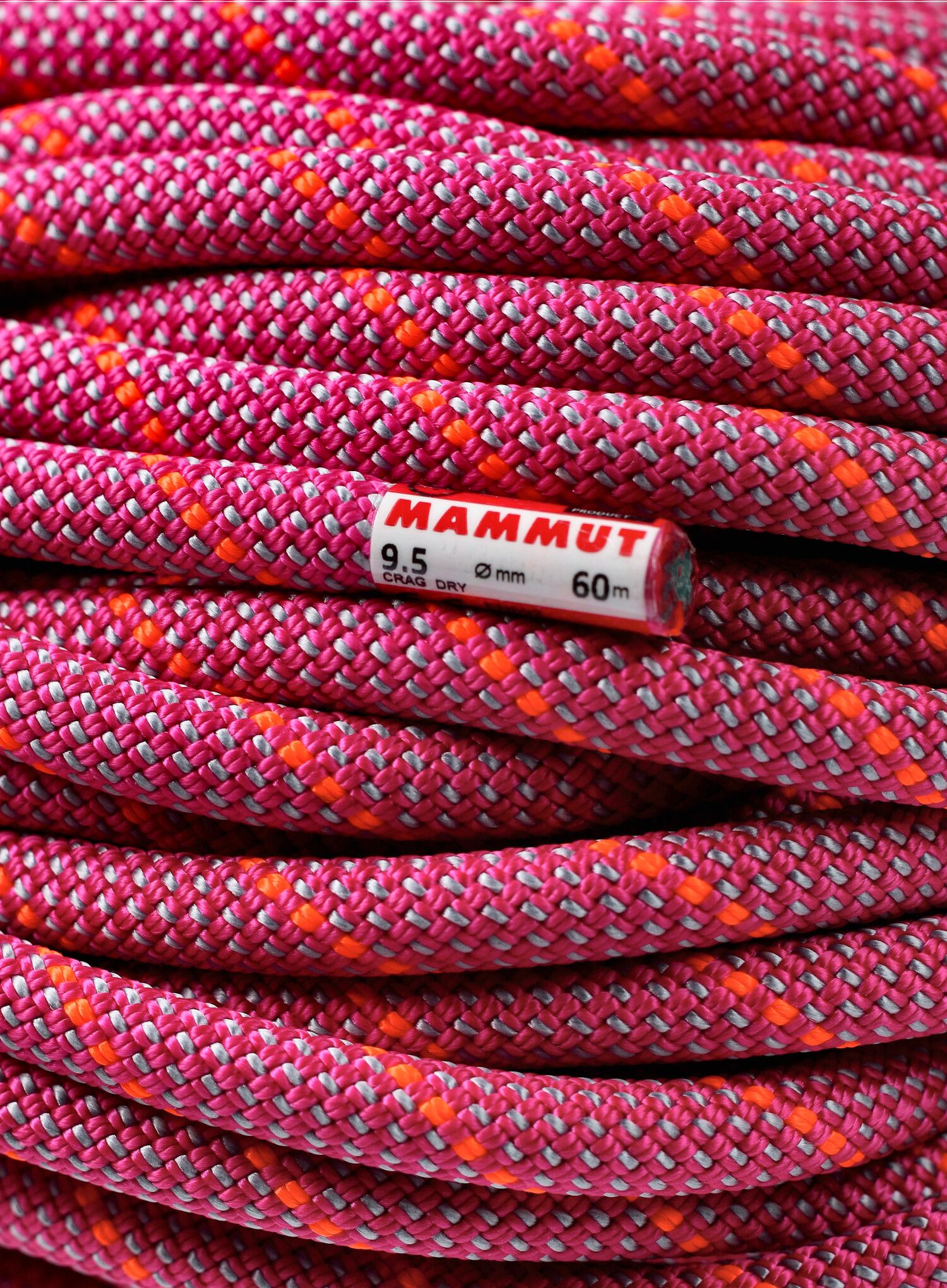 Мотузка динамічна Mammut 9.5 Crag Dry Rope 60 m - pink/zen