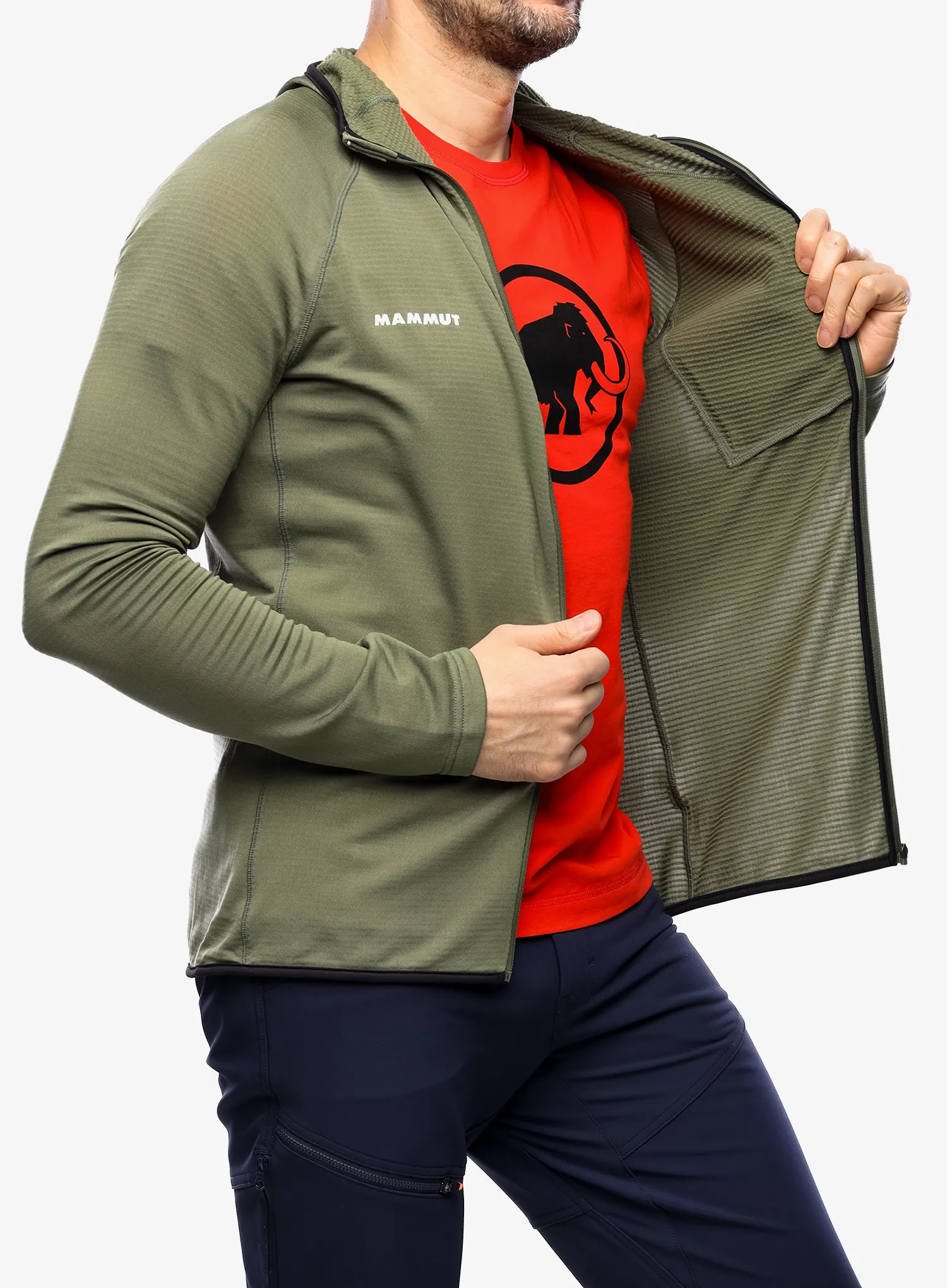 Кофта з каптуром Mammut Aenergy Light ML Hooded Jacket - marsh/dark marsh