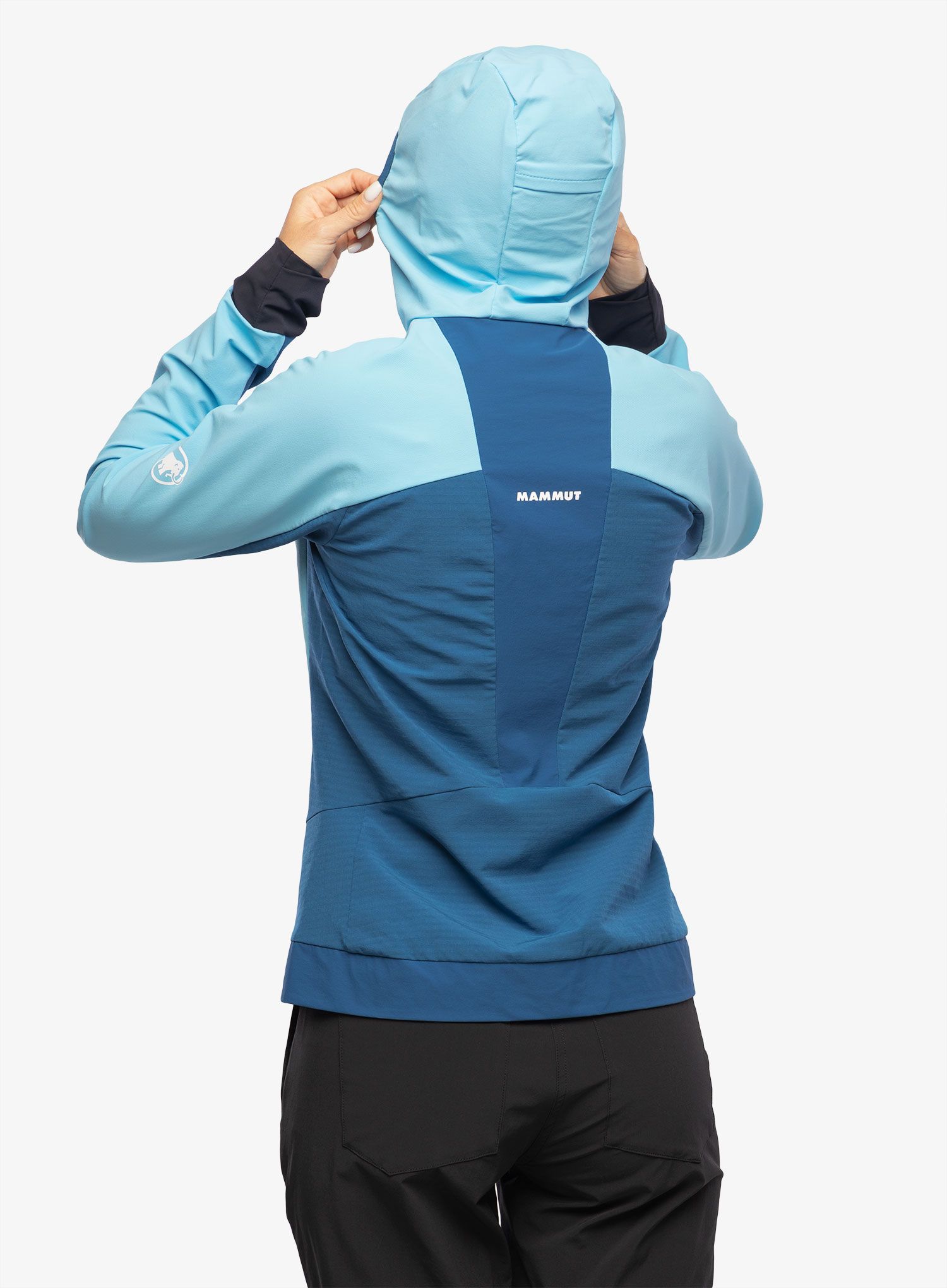 Куртка softshell жіноча Mammut Aenergy SO Hybrid Hooded Jacket - cool blue/deep ice