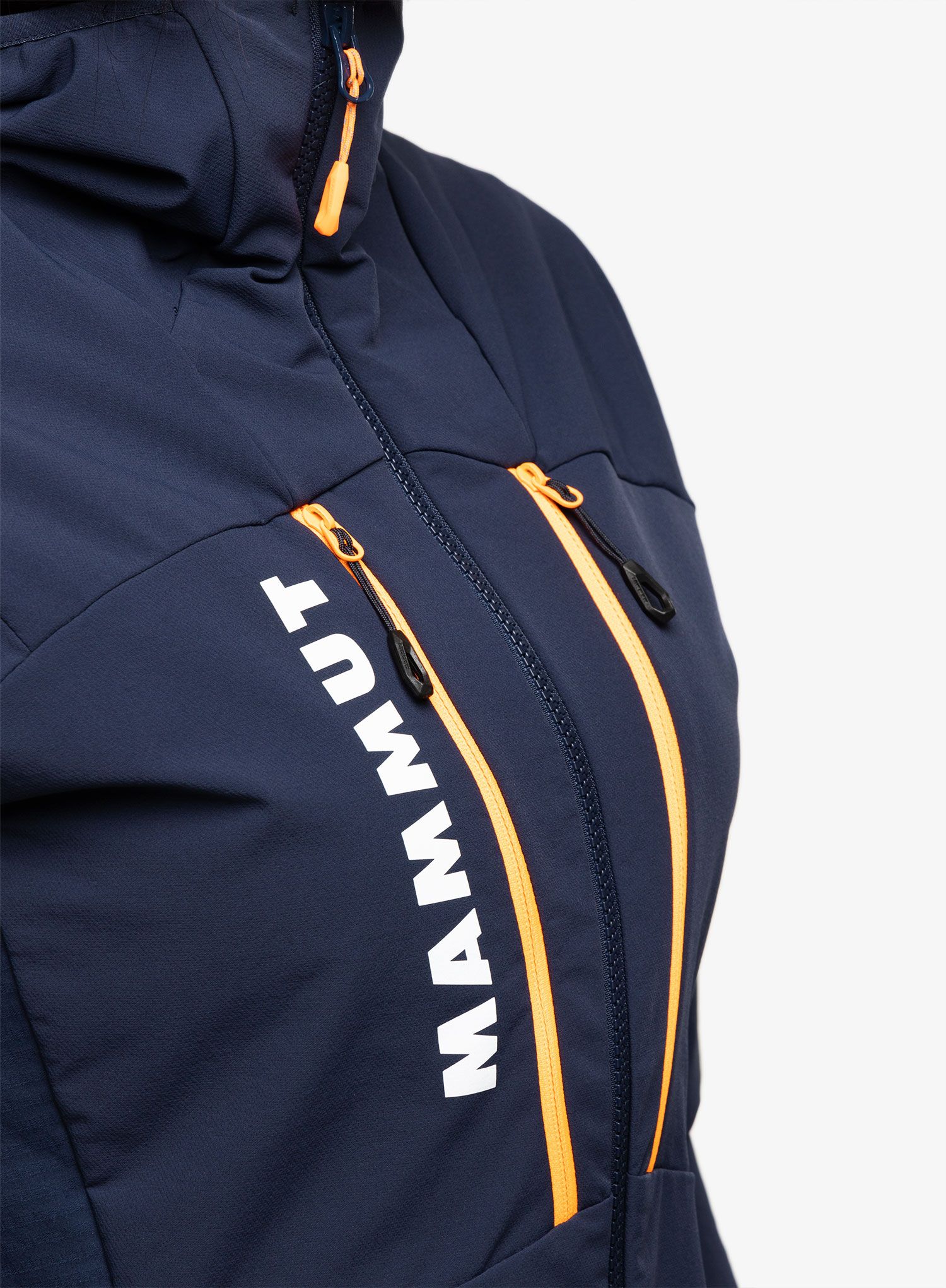 Softshell жіночий Mammut Aenergy SO Hybrid Hooded Jacket - marine/vibrant orange