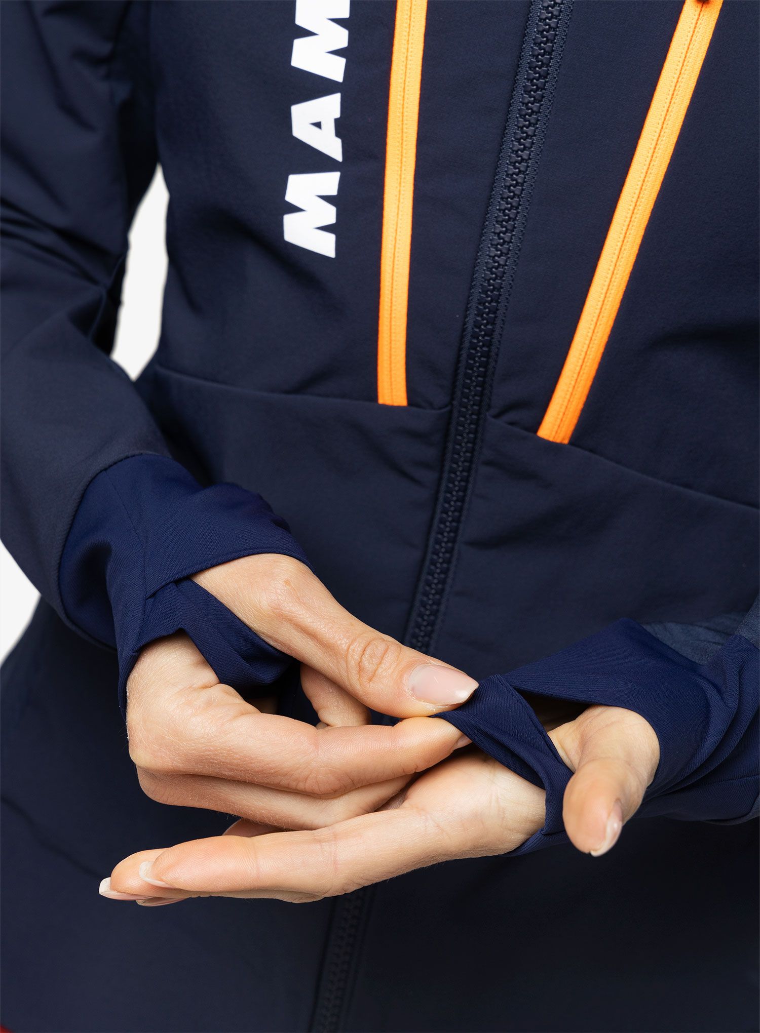 Softshell жіночий Mammut Aenergy SO Hybrid Hooded Jacket - marine/vibrant orange