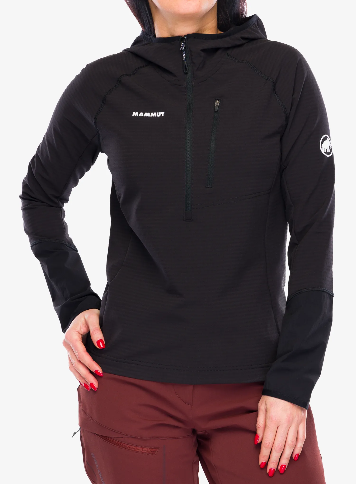 Кофта з каптуром жіноча Mammut Madris Light ML Half Zip Hoody - black