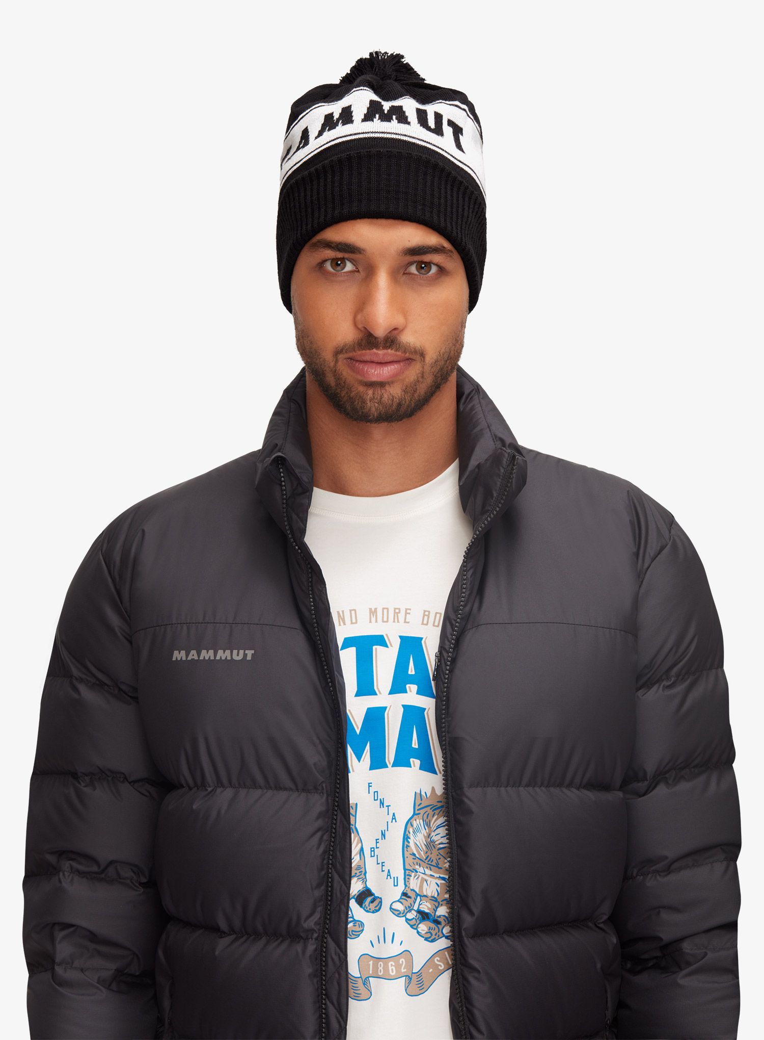 Шапка зимова Mammut Peaks Beanie - black/white