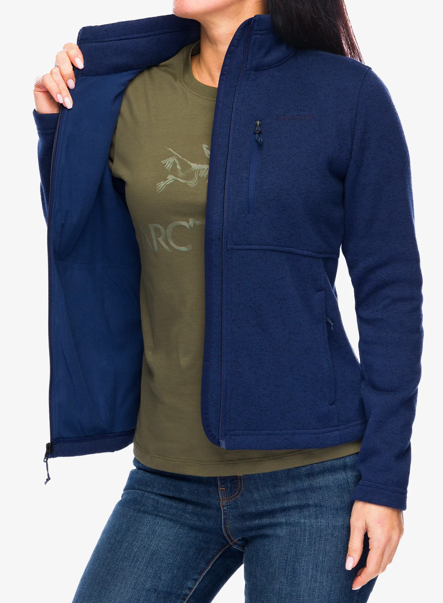 Кофта на блискавці жіноча Marmot Drop Line Jacket - arctic navy
